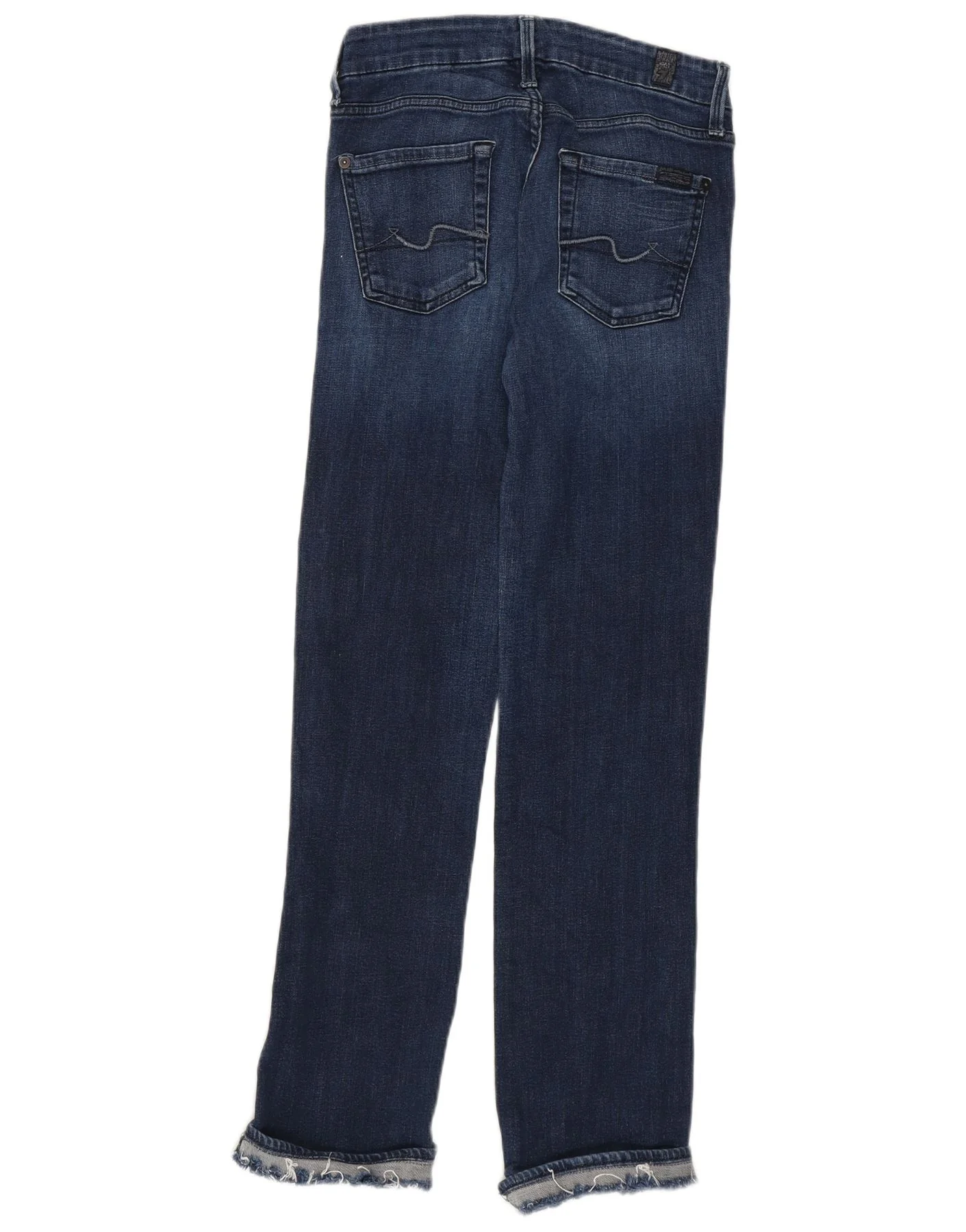 7 For All Mankind Womens Straight Jeans W25 L28 Navy Blue Cotton - Image 2