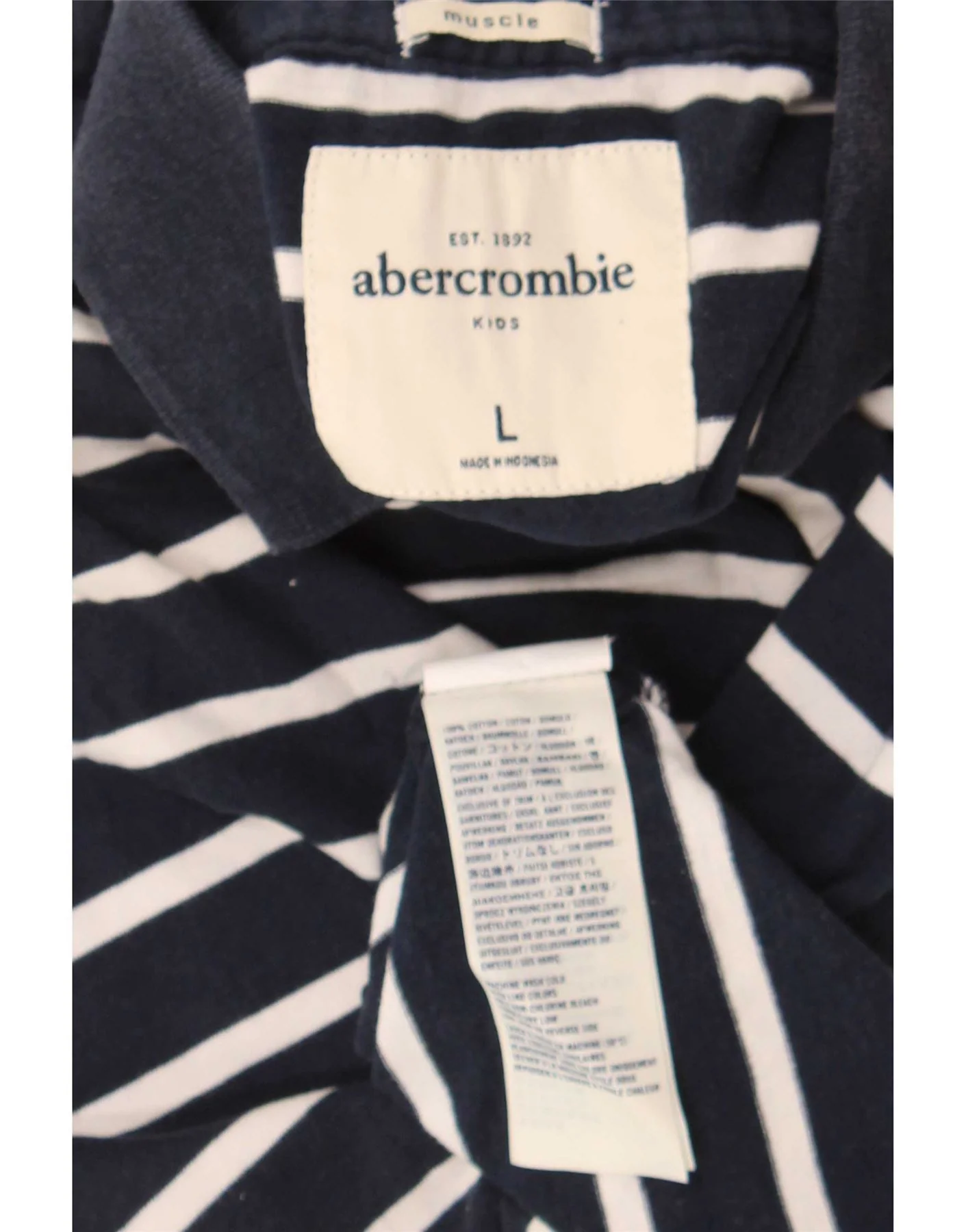 Abercrombie & Fitch Boys Muscle Polo Shirt 13-14 Years Large Navy Blue - Image 3