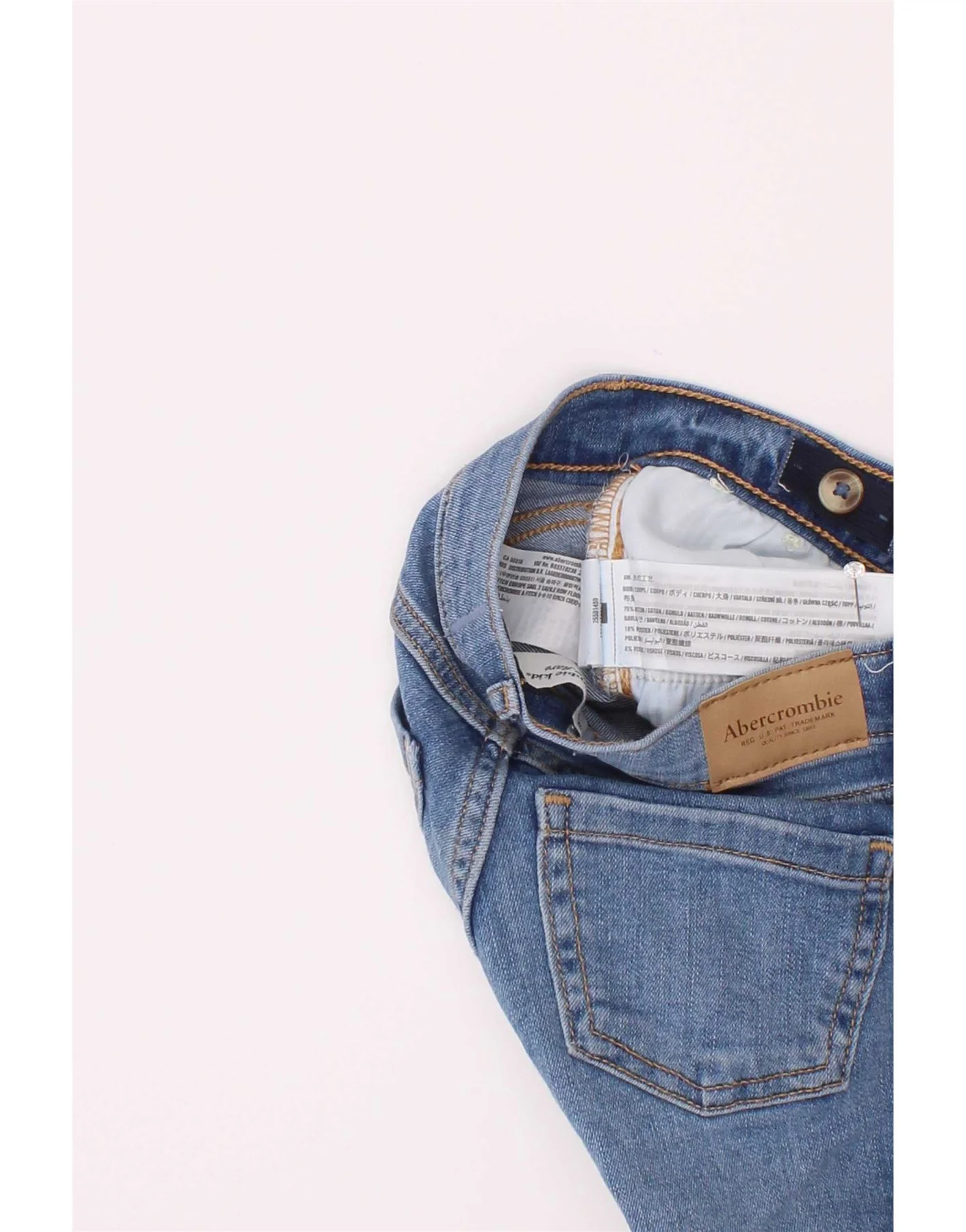 Abercrombie & Fitch Girls Flared Jeans 5-6 Years W20 L14 Blue Floral - Image 3