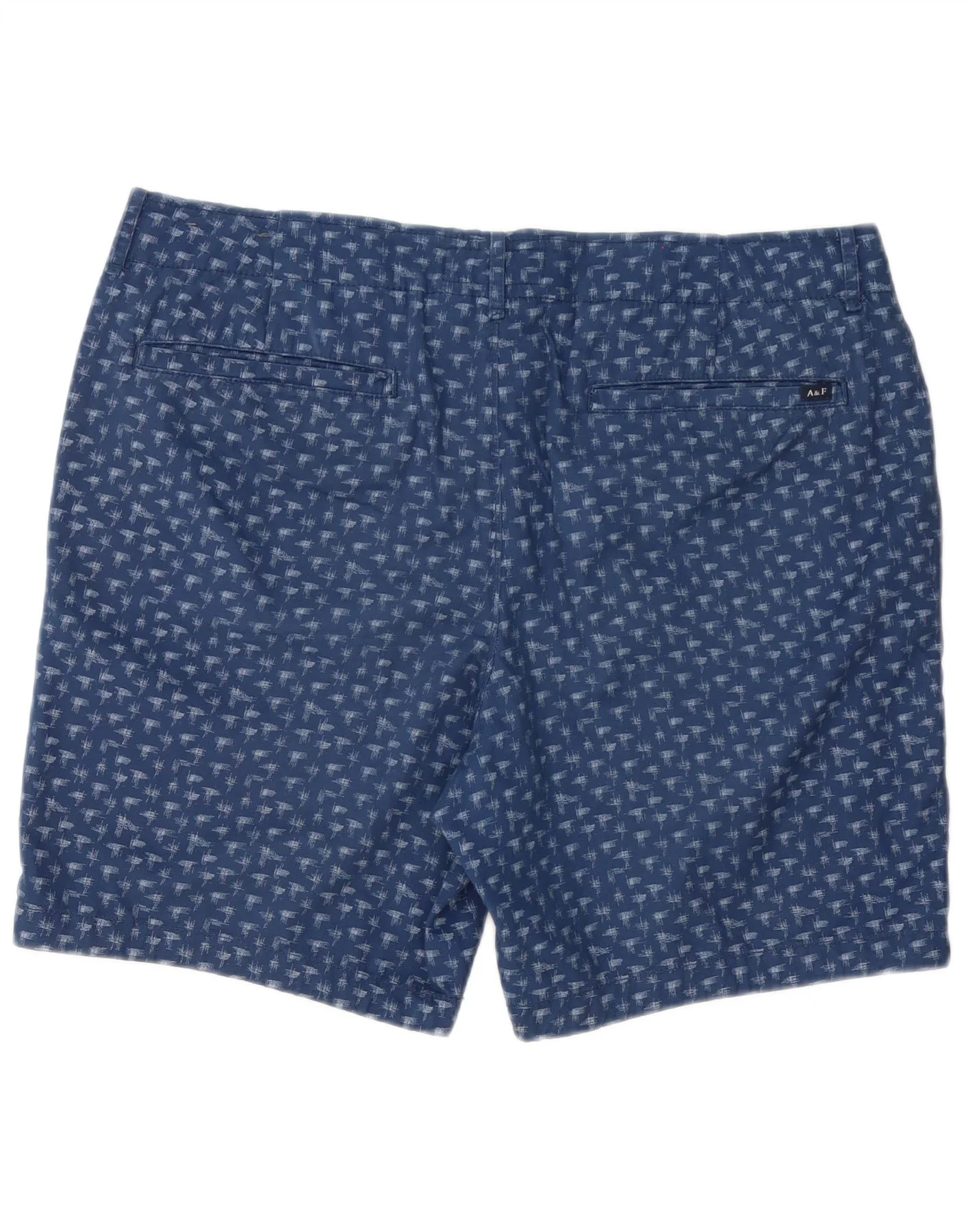 Abercrombie & Fitch Mens Abstract Pattern Chino Shorts W36 Large Navy Blue - Image 2