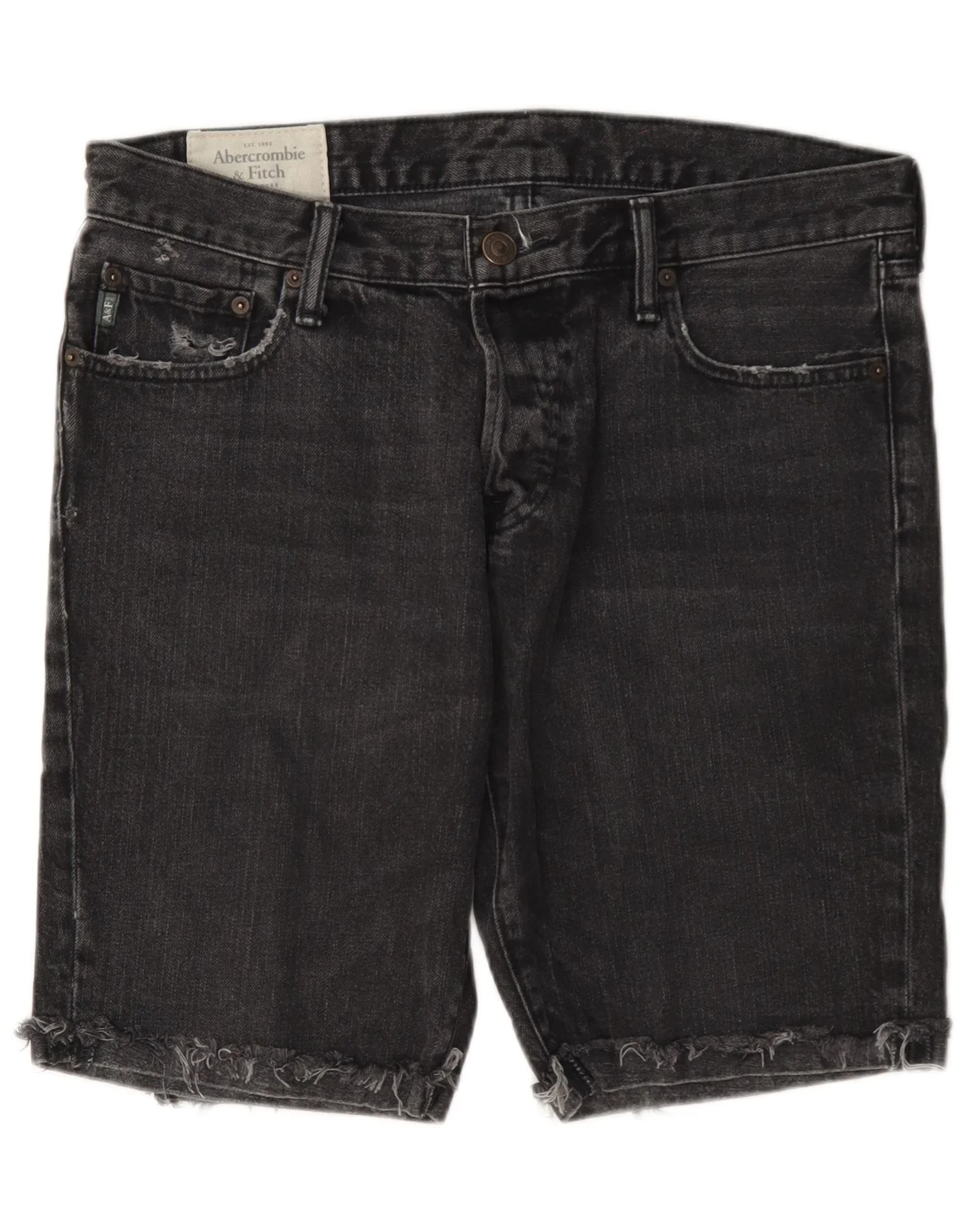 Abercrombie & Fitch Mens Denim Shorts W33 Medium Grey Cotton