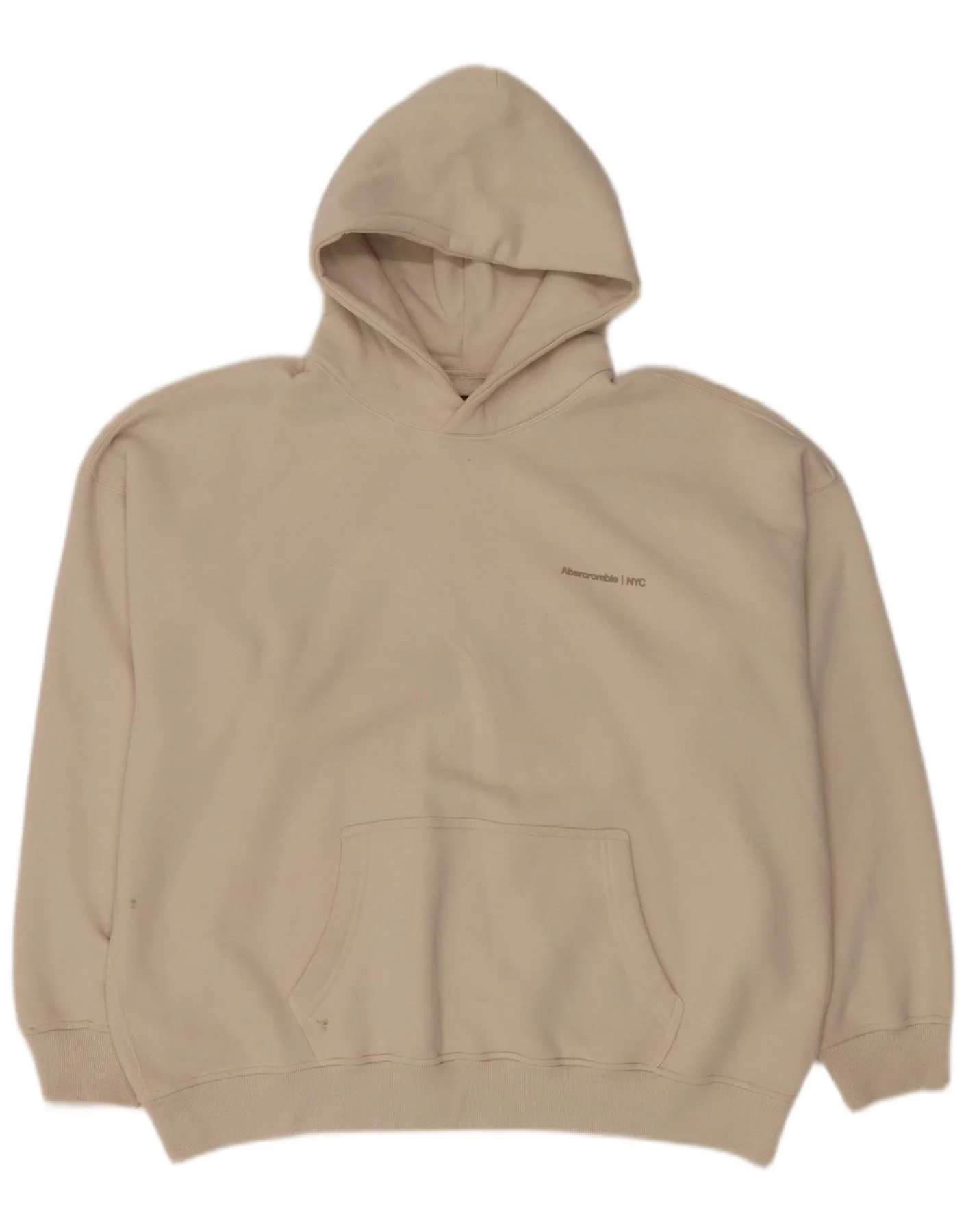 Abercrombie & Fitch Mens Hoodie Jumper XL Beige Cotton