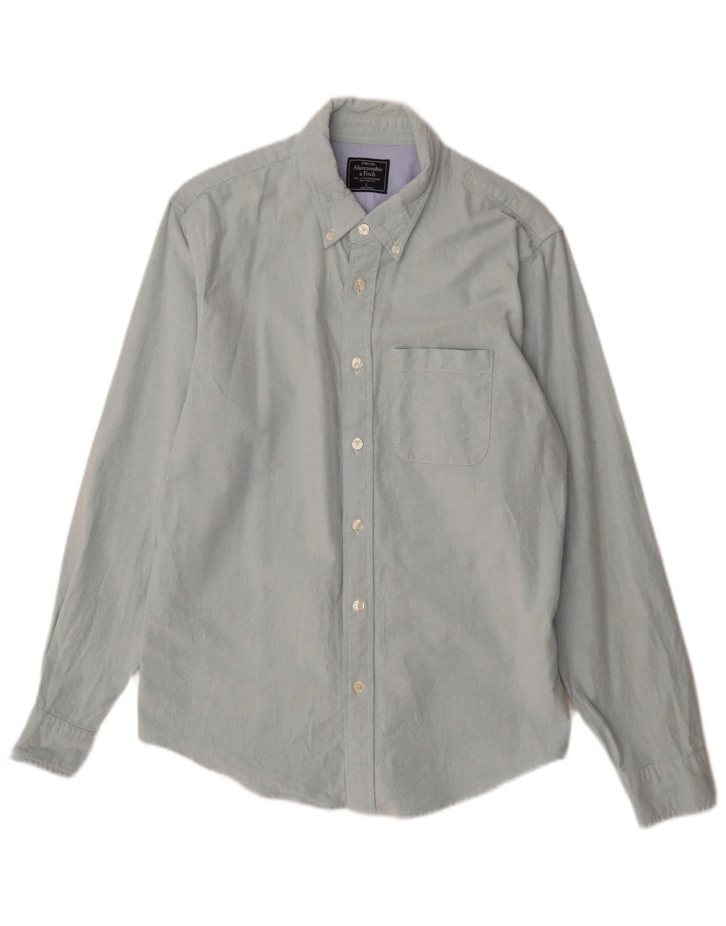 Abercrombie & Fitch Mens Stretch Shirt Large Blue Cotton