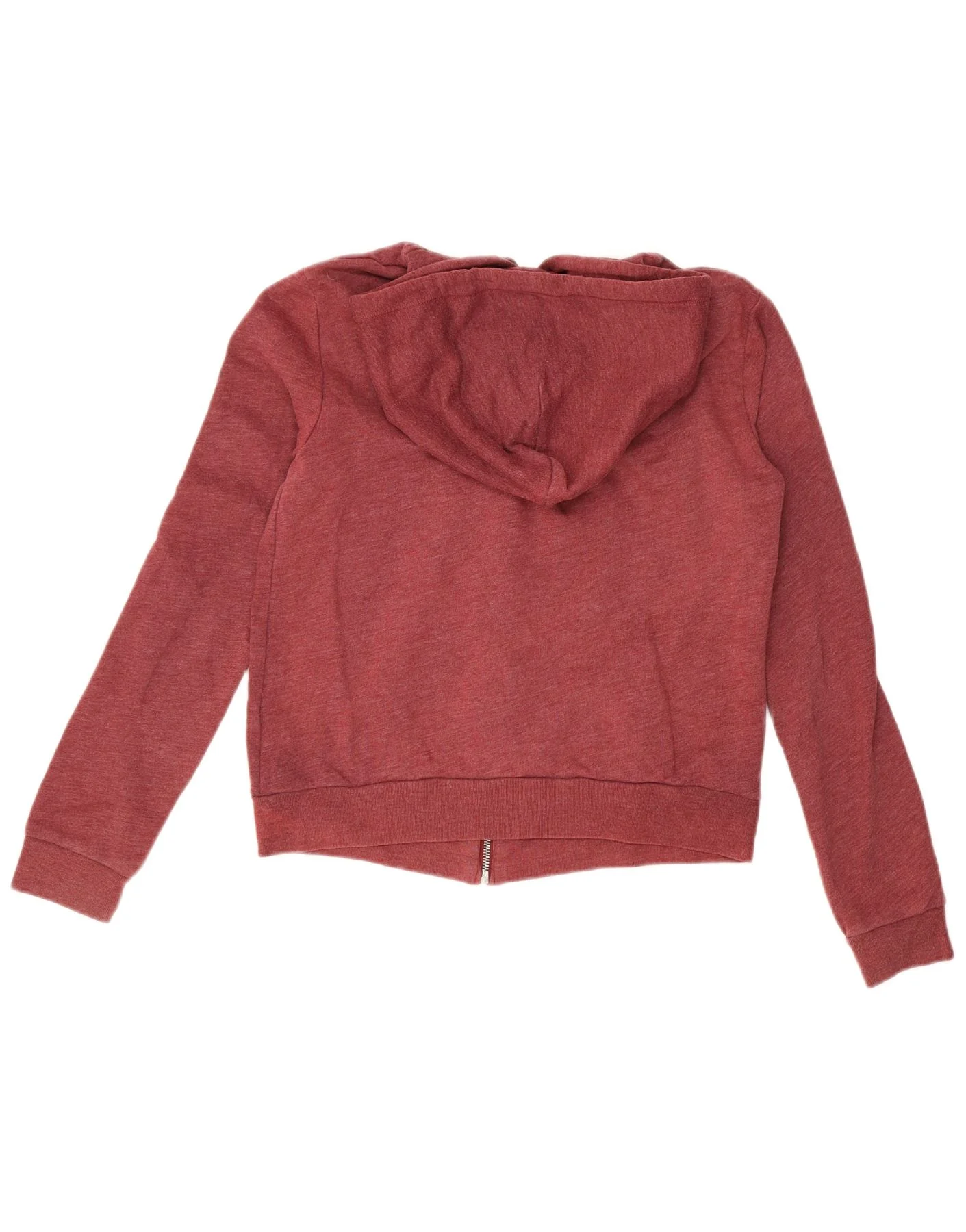 Abercrombie & Fitch Womens Graphic Zip Hoodie Sweater UK 14 Medium Burgundy - Image 2
