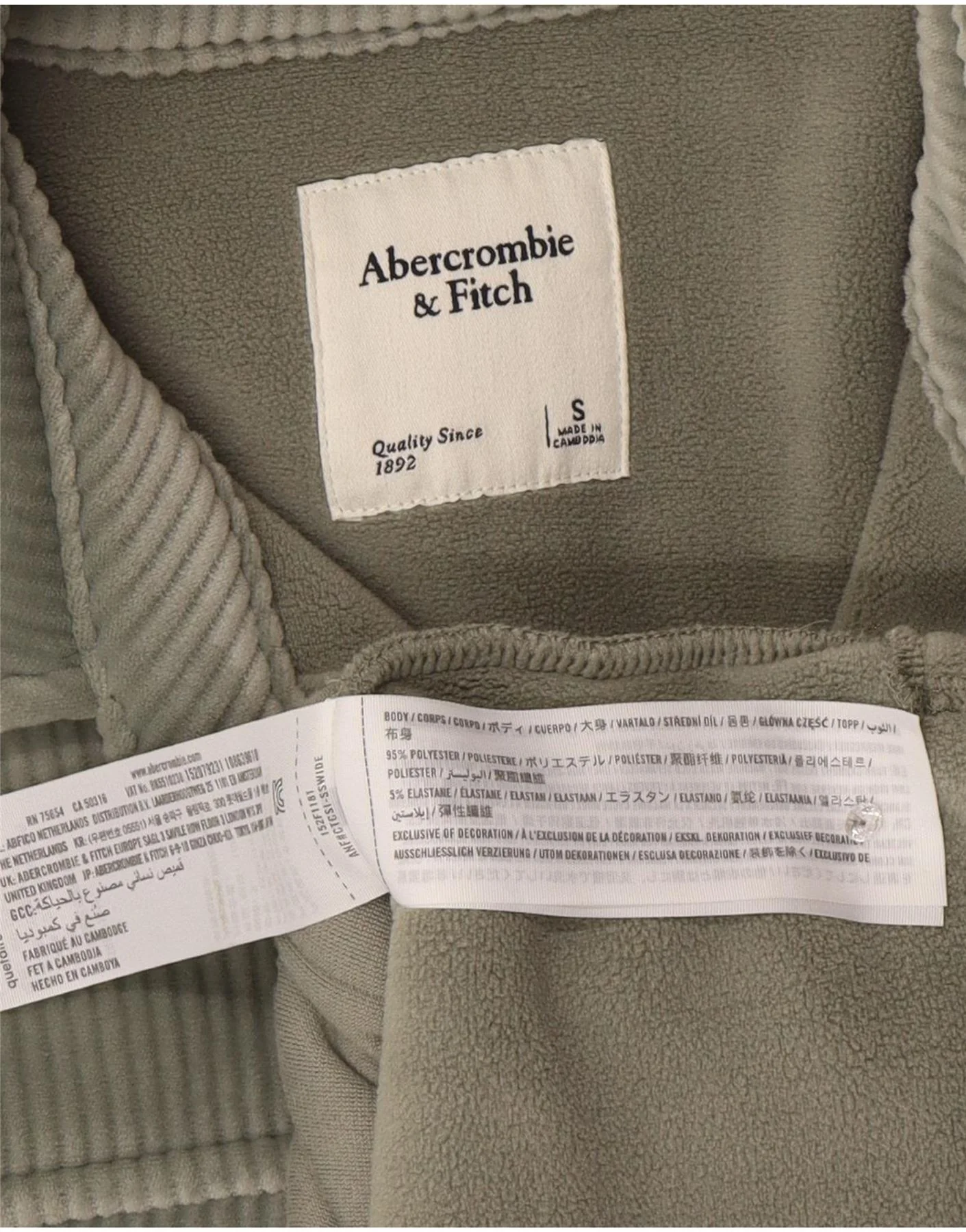 Abercrombie & Fitch Womens Oversized Fleece Shirt UK 10 Small Green - Image 6