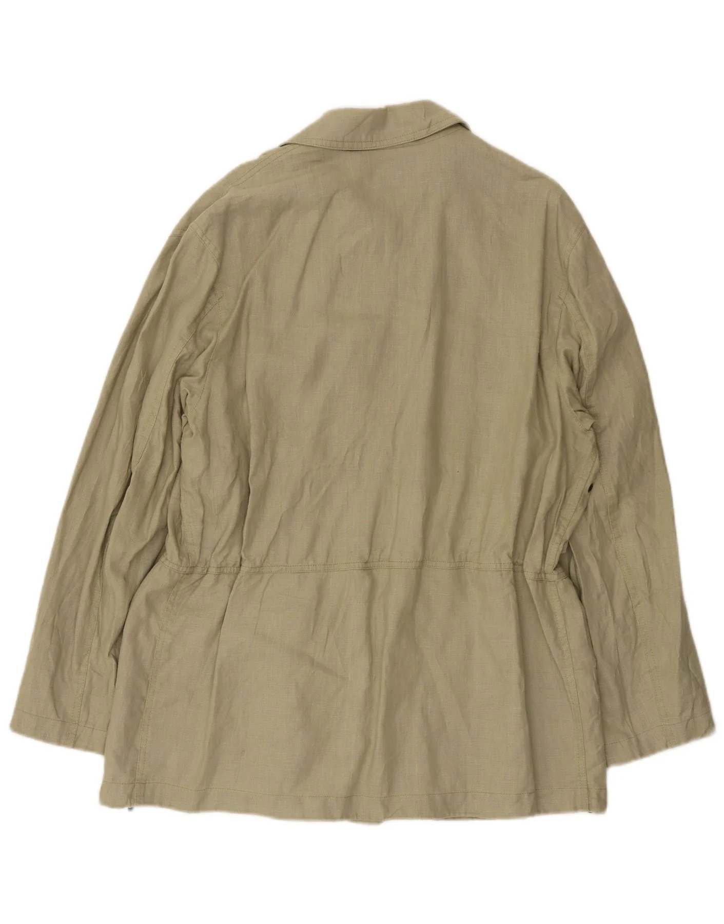 Adhoc Mens Utility Jacket UK 38 Medium Khaki Linen Army - Image 2