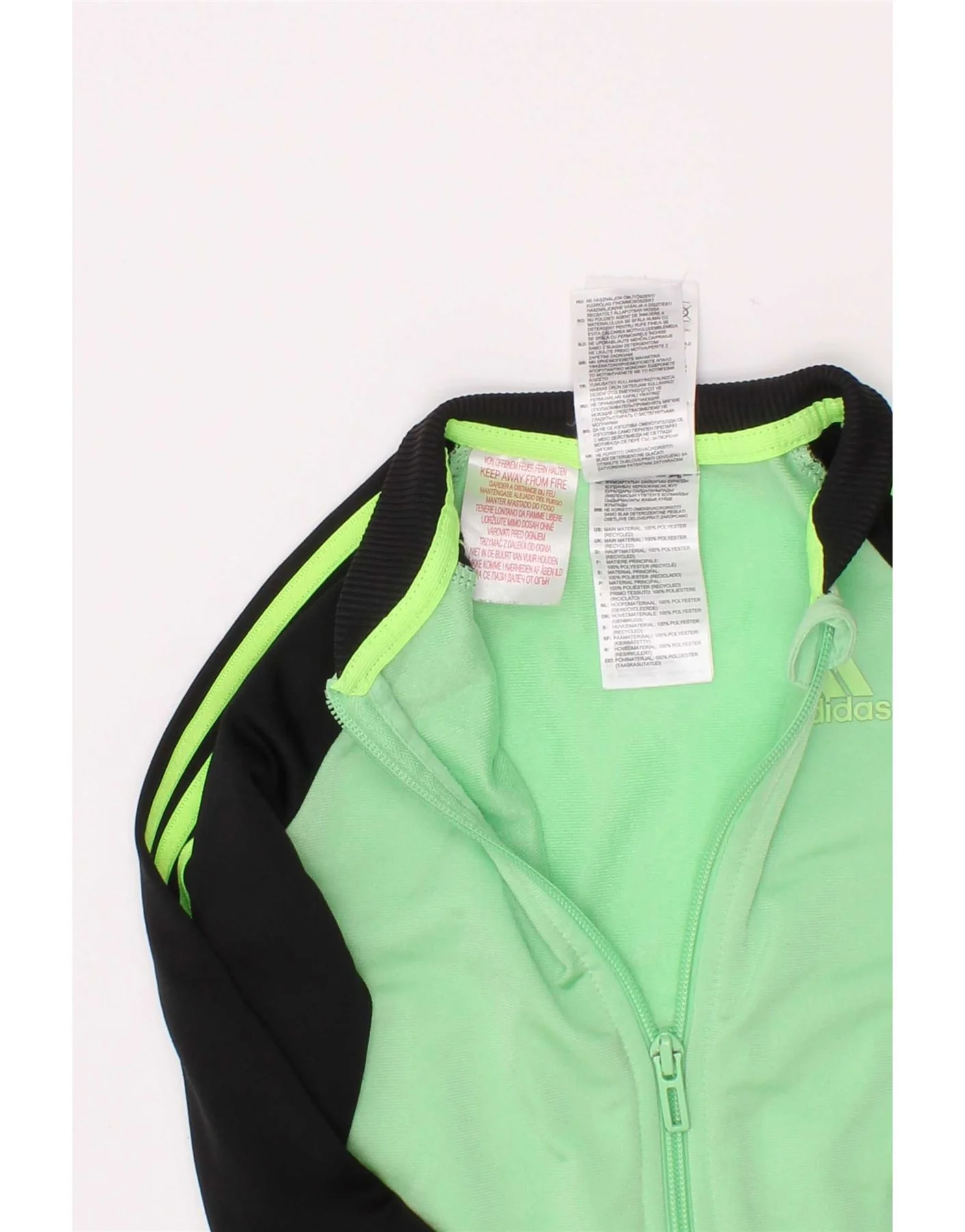 Adidas Baby Boys Tracksuit Top Jacket 12-18 Months Green Colourblock - Image 3
