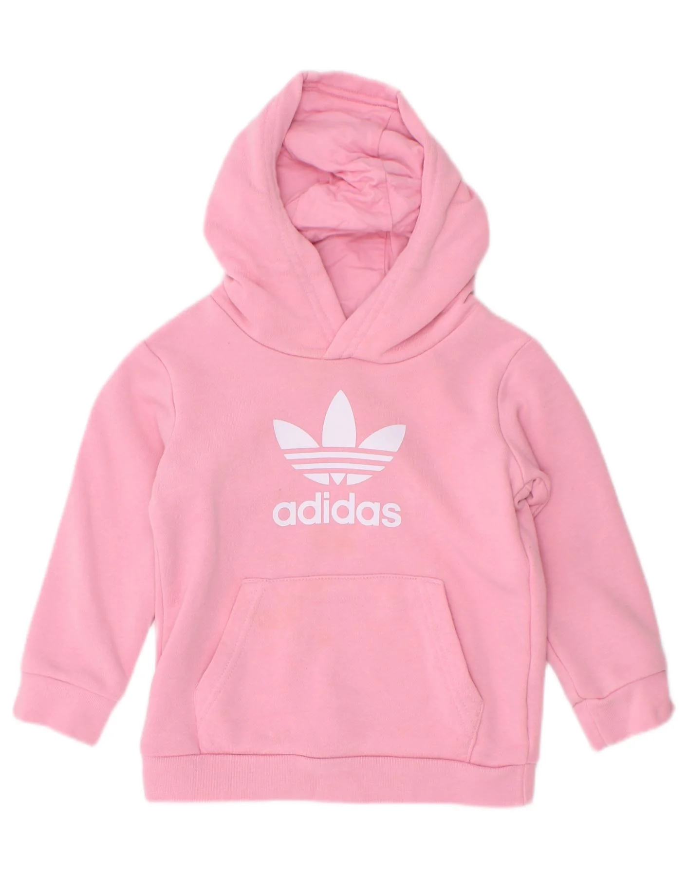 Adidas Baby Girls Graphic Hoodie Jumper 12-18 Months Pink Cotton