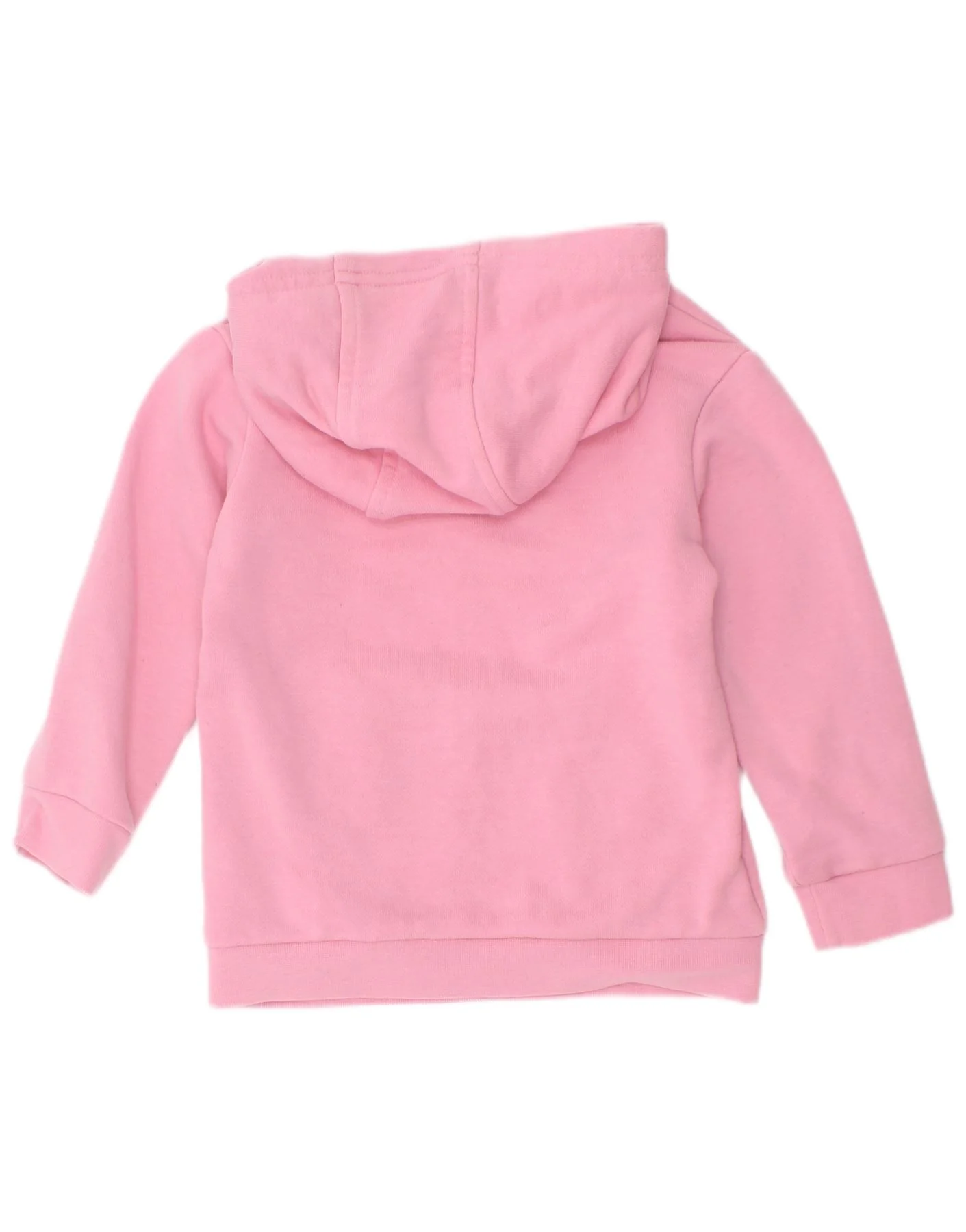 Adidas Baby Girls Graphic Hoodie Jumper 12-18 Months Pink Cotton - Image 2