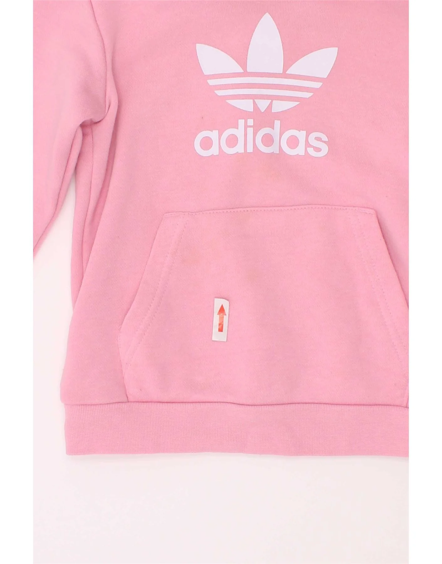 Adidas Baby Girls Graphic Hoodie Jumper 12-18 Months Pink Cotton - Image 3