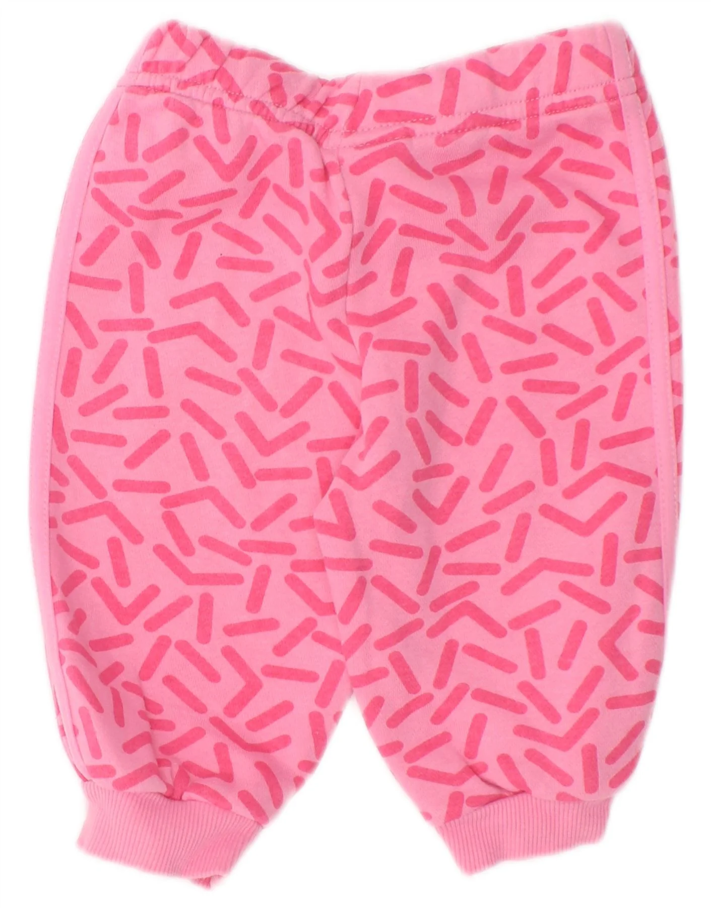 Adidas Baby Girls Joggers Tracksuit Trousers 3-6 Months Pink Geometric - Image 2
