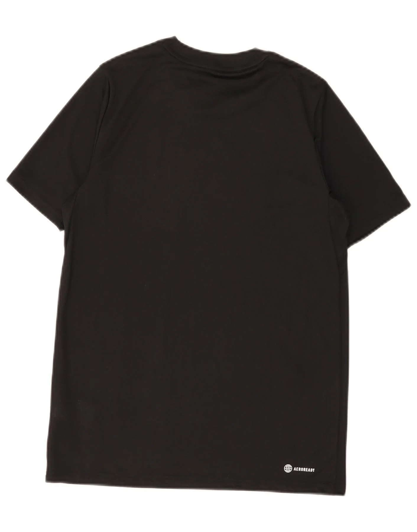 Adidas Boys Aeroready Graphic T-Shirt Top 13-14 Years Black Polyester - Image 2