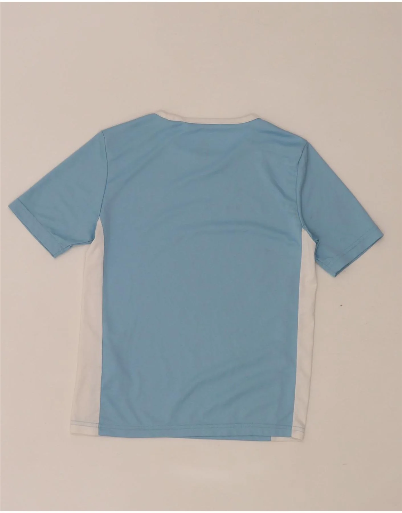 Adidas Boys Aeroready T-Shirt Top 9-10 Years Blue Colourblock Polyester - Image 2