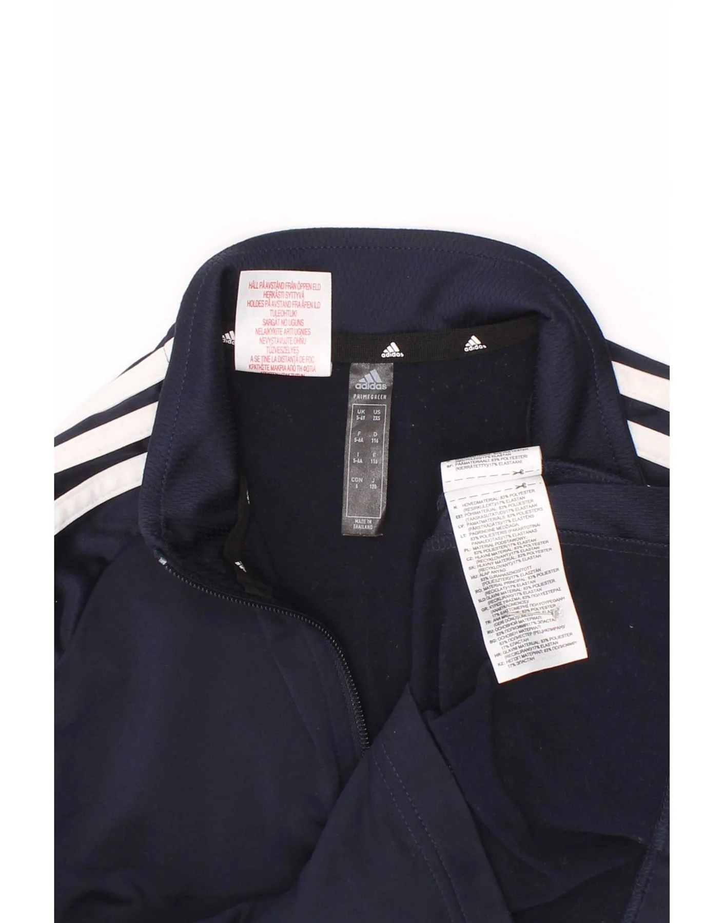Adidas Boys Aeroready Zip Neck Pullover Tracksuit Top 5-6 Years Navy Blue - Image 3