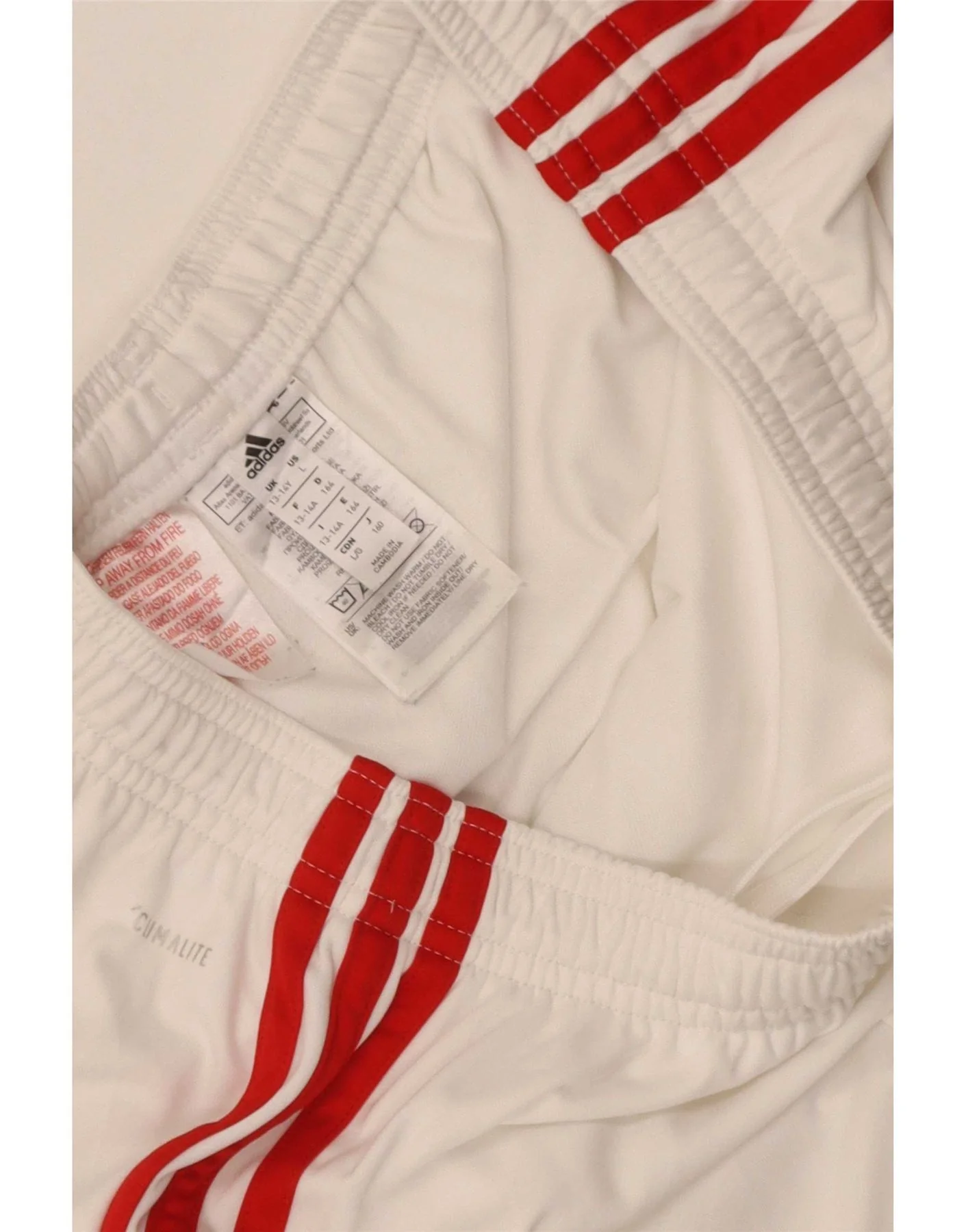 Adidas Boys Arsenal Graphic Sport Shorts 13-14 Years White Polyester - Image 4