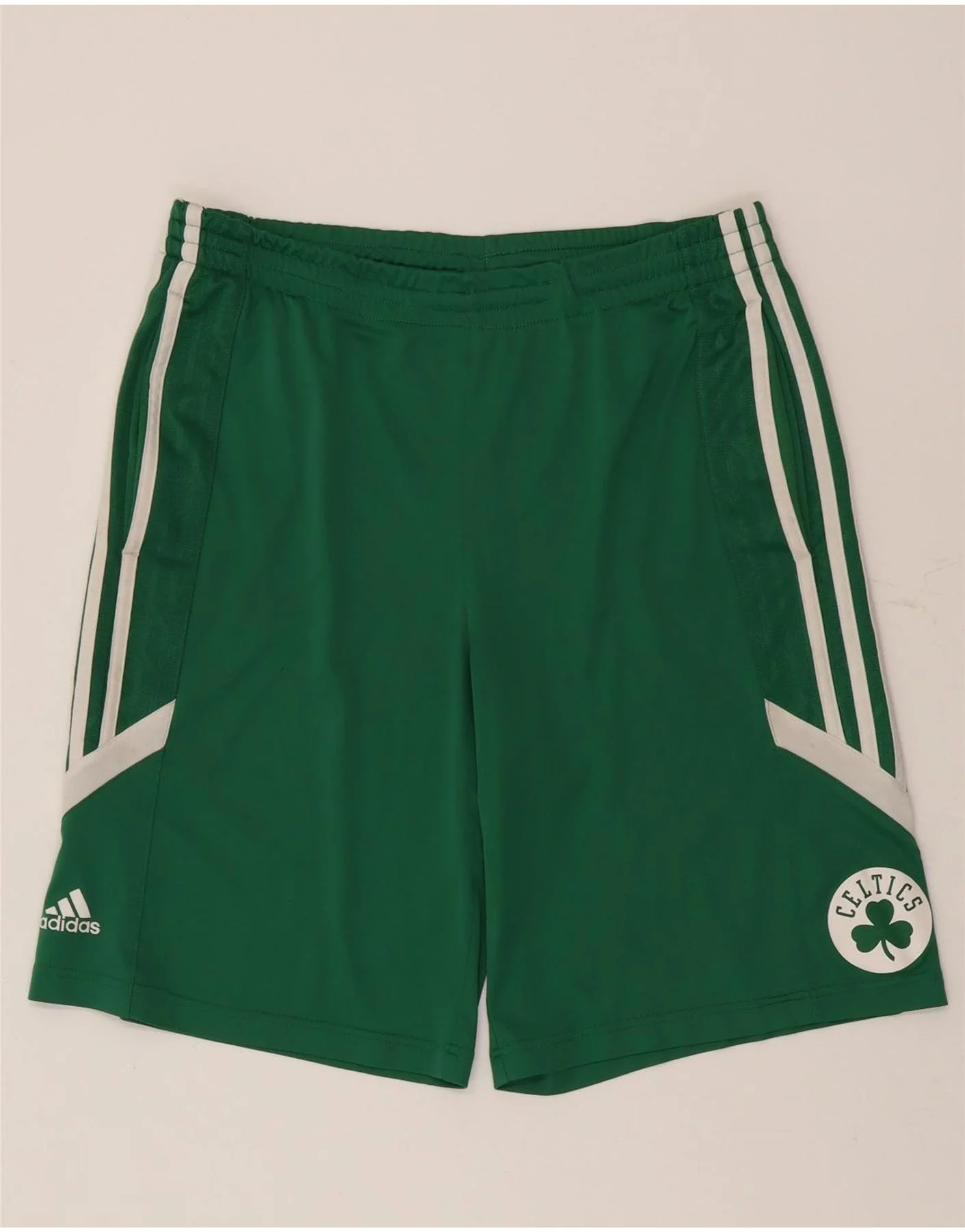 Adidas Boys Celtics Sport Shorts 15-16 Years Green Colourblock Polyester