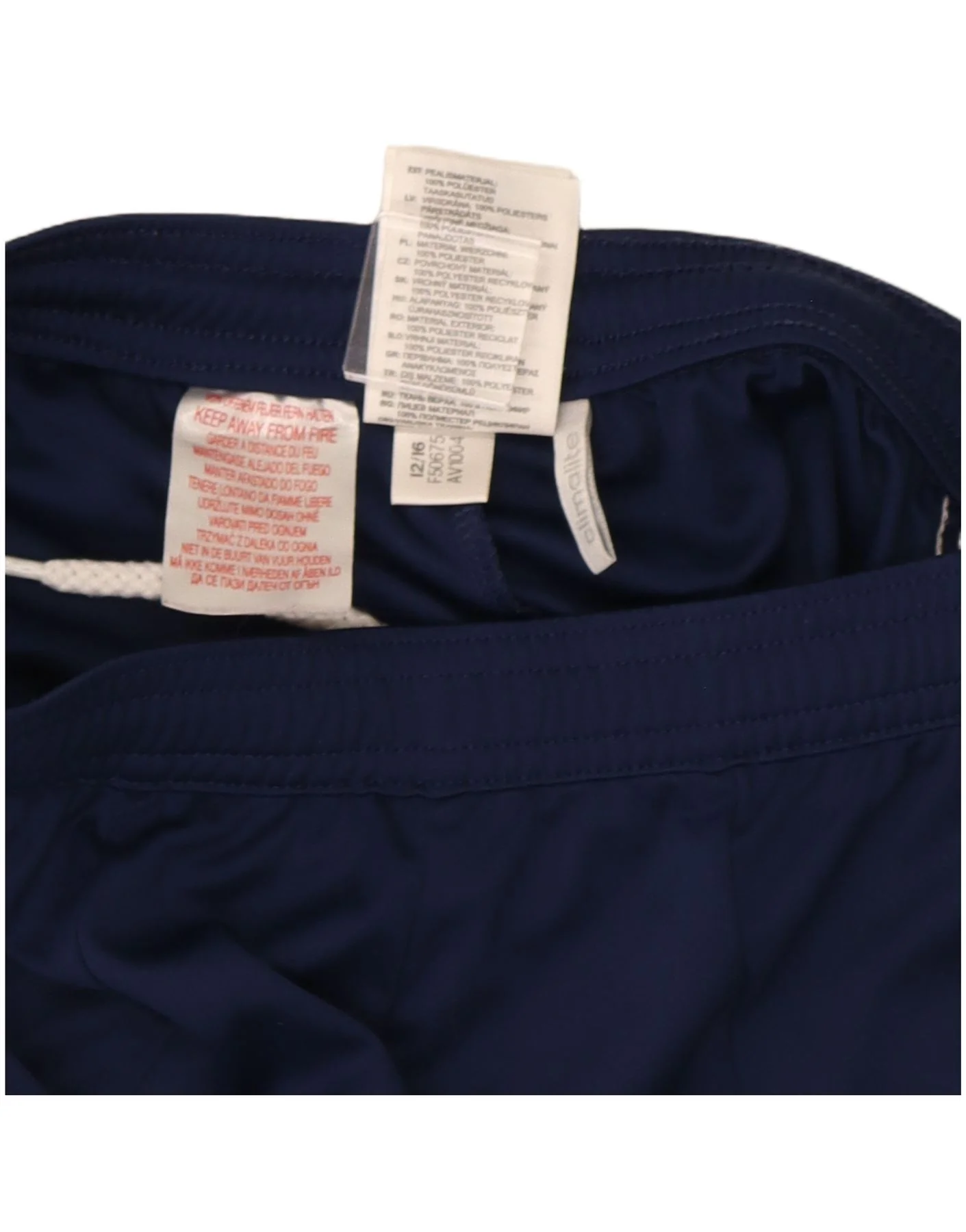 Adidas Boys Climalite Sport Shorts 9-10 Years Navy Blue Colourblock - Image 4