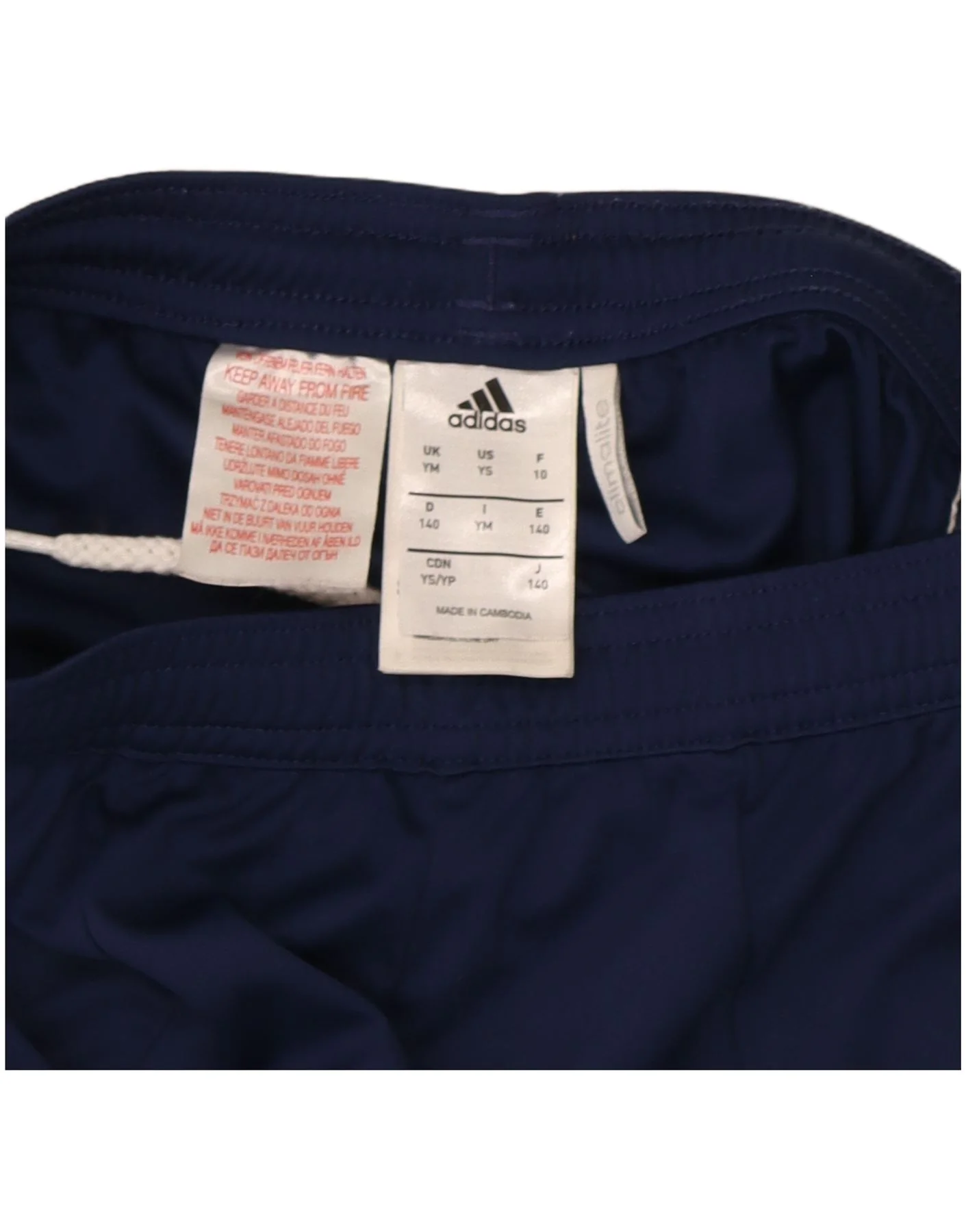 Adidas Boys Climalite Sport Shorts 9-10 Years Navy Blue Colourblock - Image 5