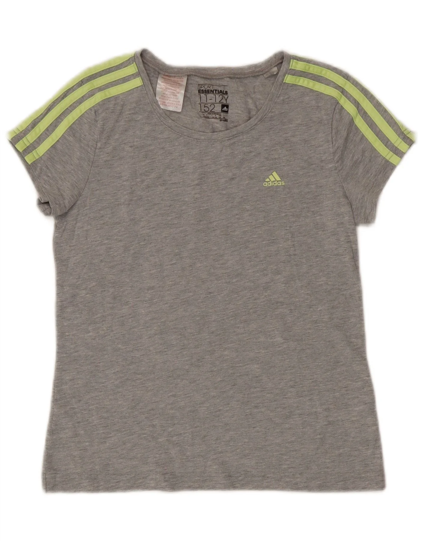 Adidas Boys Climalite T-Shirt Top 11-12 Years Grey Polyester