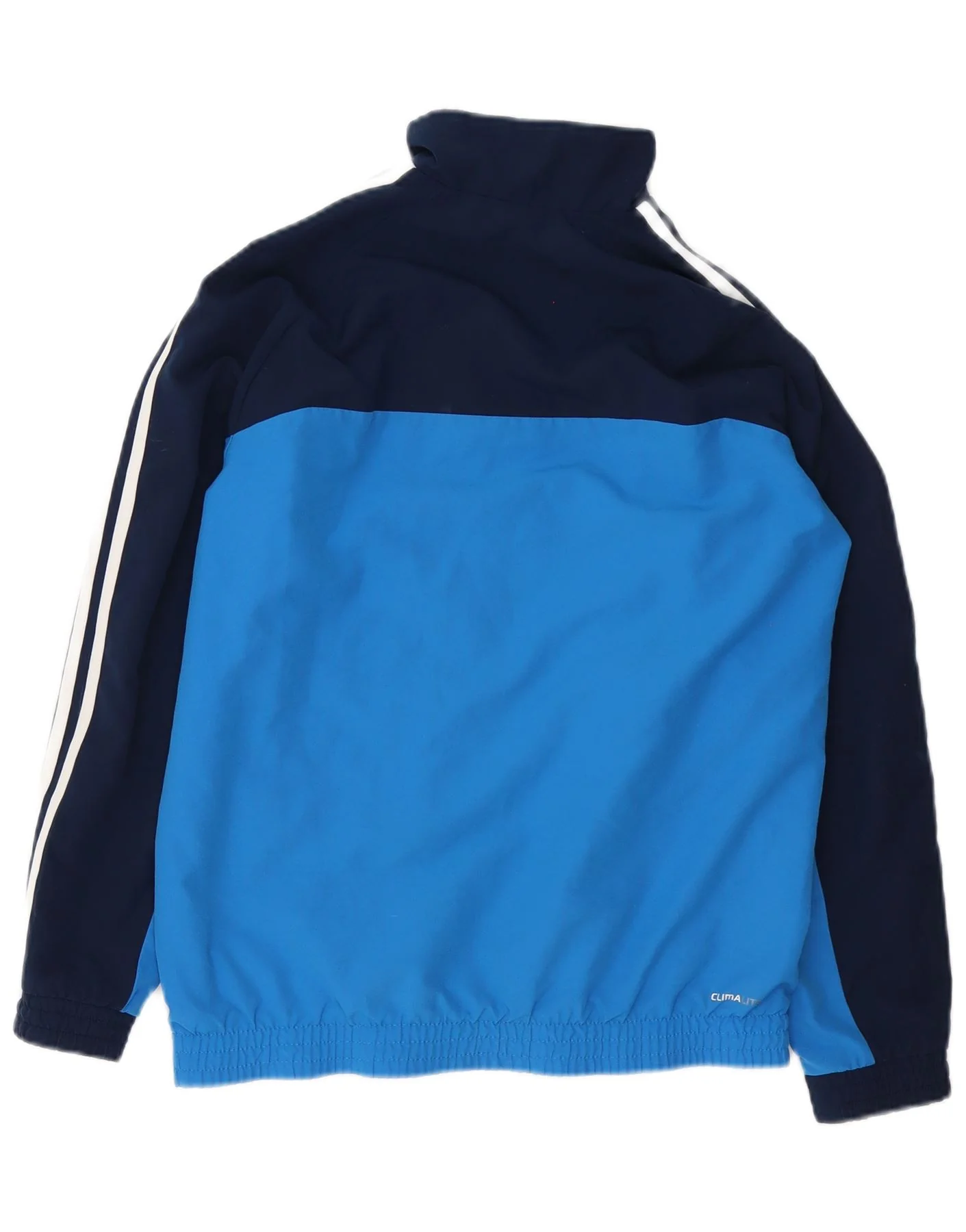 Adidas Boys Climalite Tracksuit Top Jacket 13-14 Years Blue Colourblock - Image 2