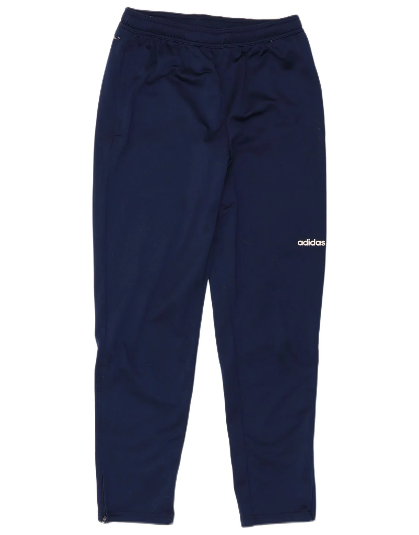 Adidas Boys Climalite Tracksuit Trousers 13-14 Years Navy Blue Polyester