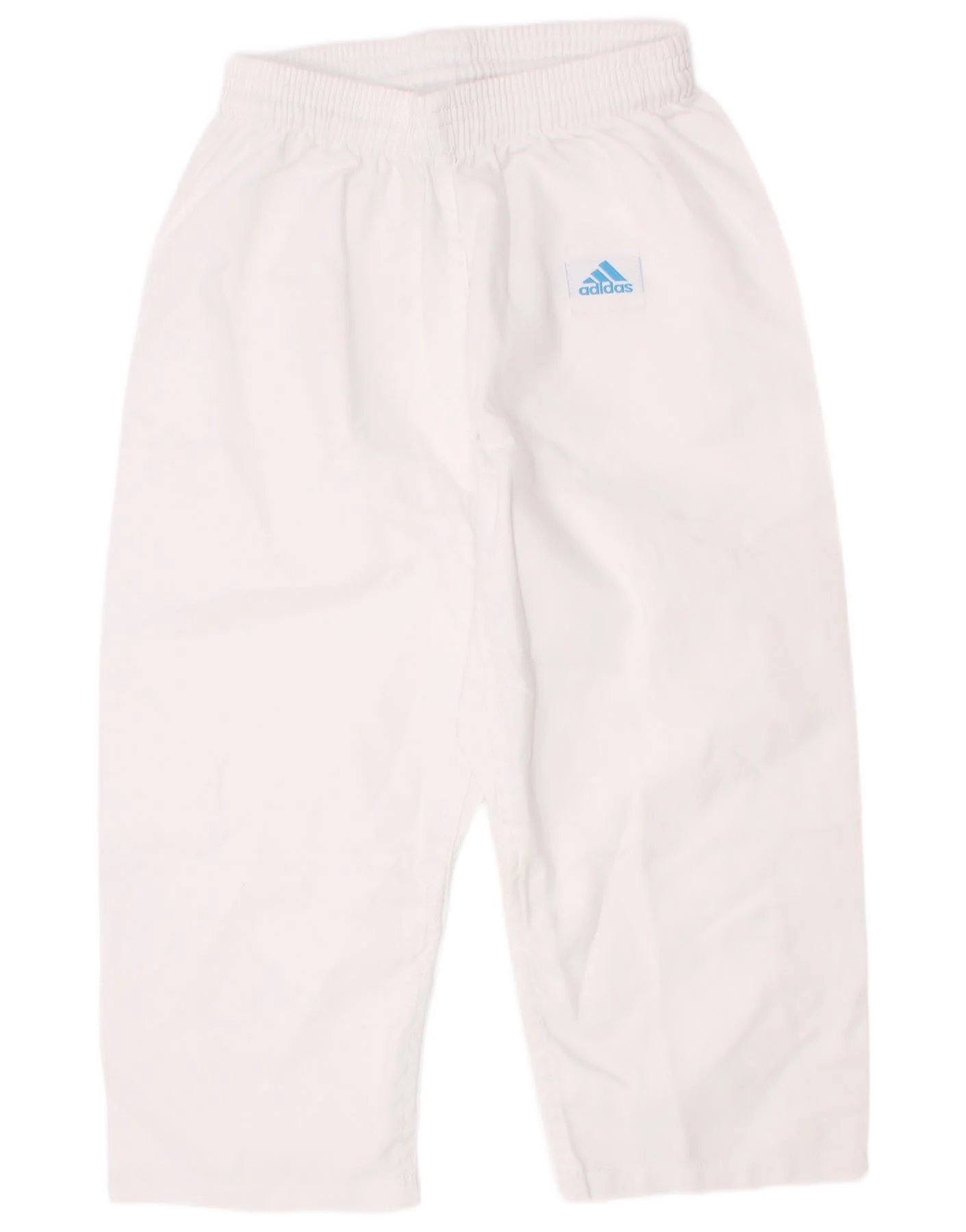 Adidas Boys Crop Tracksuit Trousers 7-8 Years White Polyester