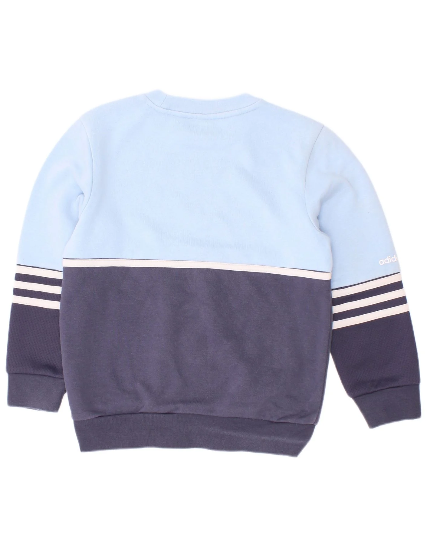 Adidas Boys Graphic Sweatshirt Jumper 5-6 Years Blue Colourblock Cotton - Image 2
