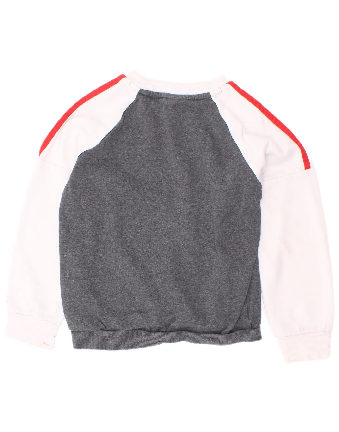 Adidas Boys Graphic Sweatshirt Jumper 7-8 Years Grey Colourblock Cotton - Image 2