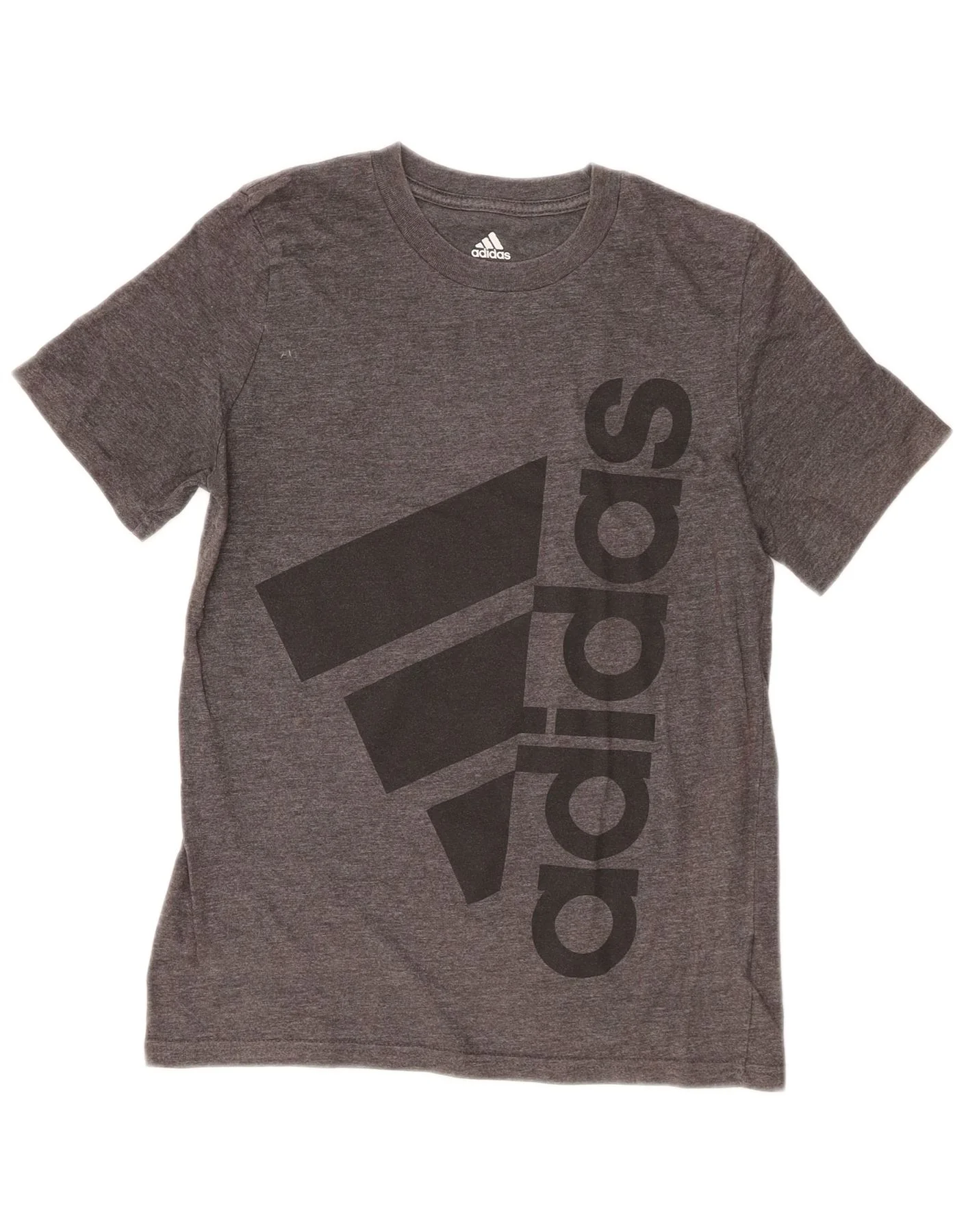 Adidas Boys Graphic T-Shirt Top 10-11 Years Medium Grey Cotton
