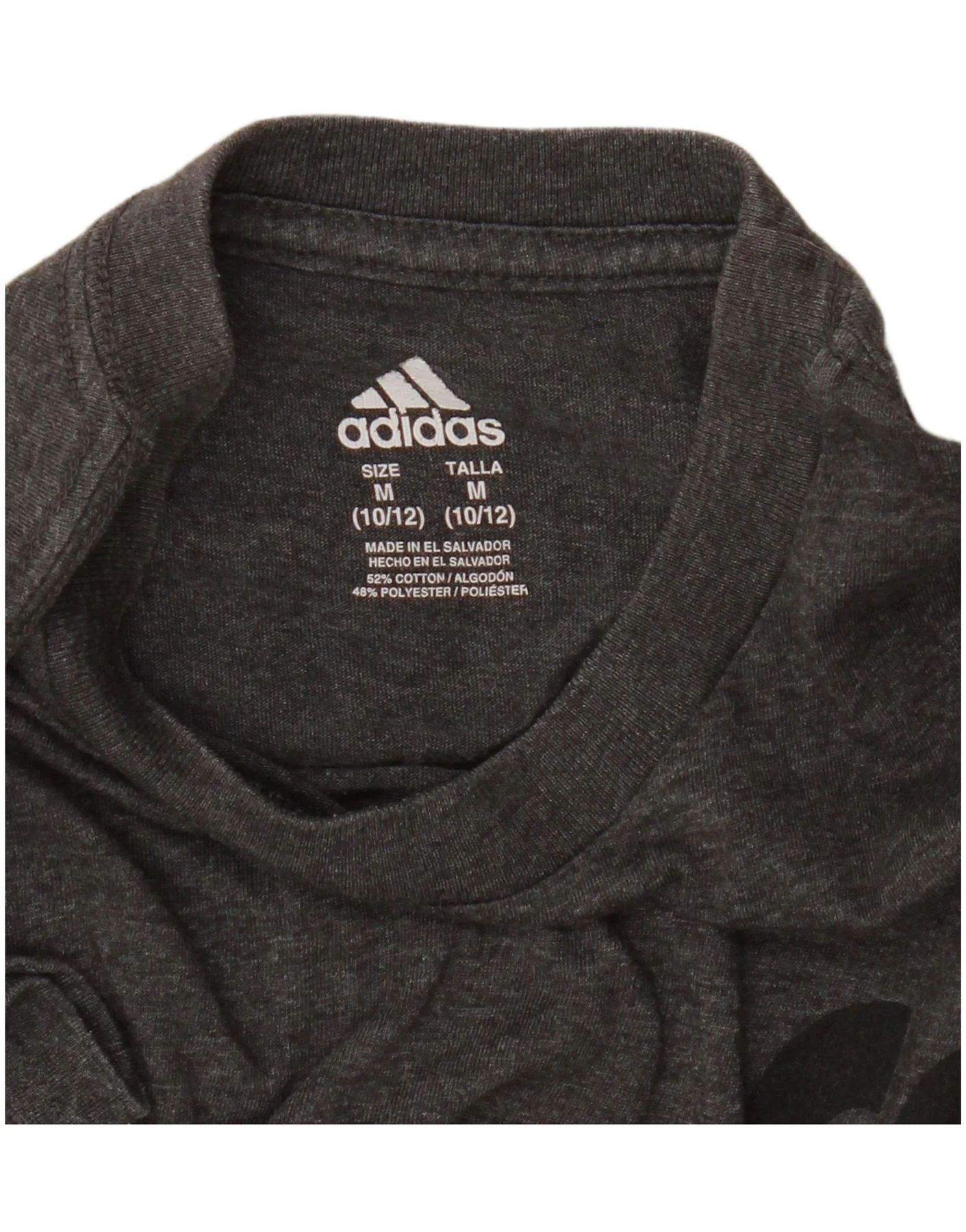 Adidas Boys Graphic T-Shirt Top 10-11 Years Medium Grey Cotton - Image 3