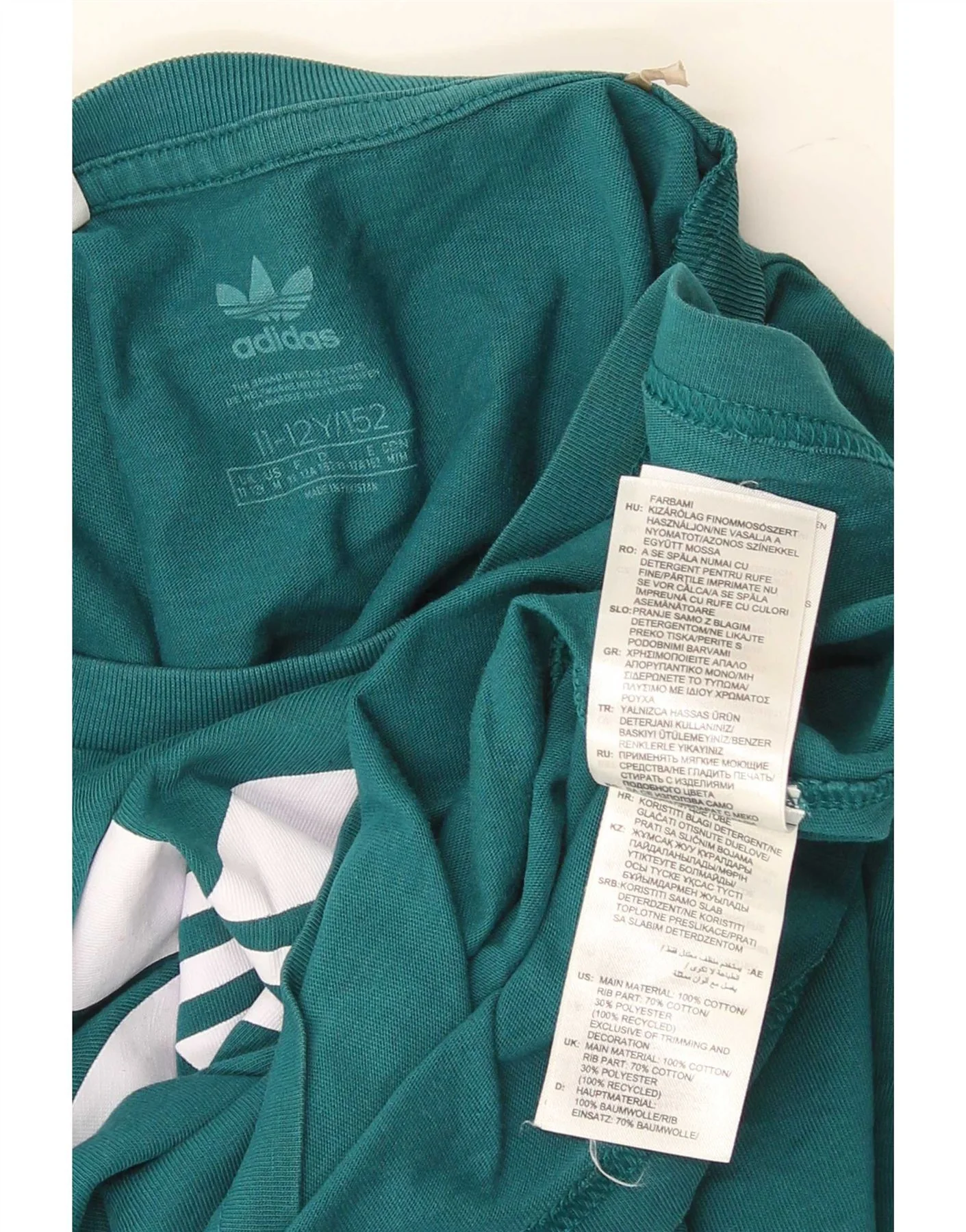 Adidas Boys Graphic T-Shirt Top 11-12 Years Green Cotton - Image 3