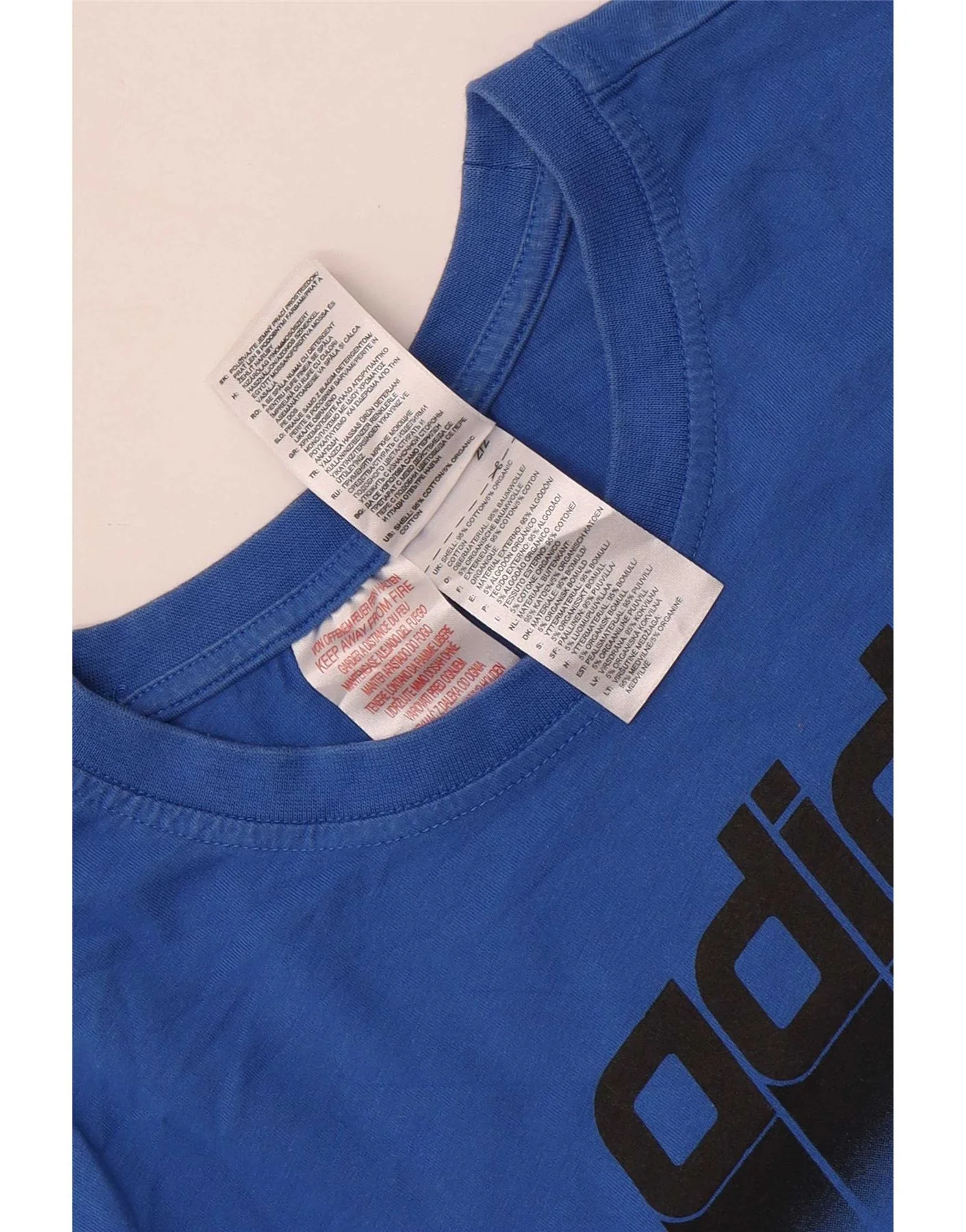 Adidas Boys Graphic T-Shirt Top 13-14 Years Blue Cotton - Image 3