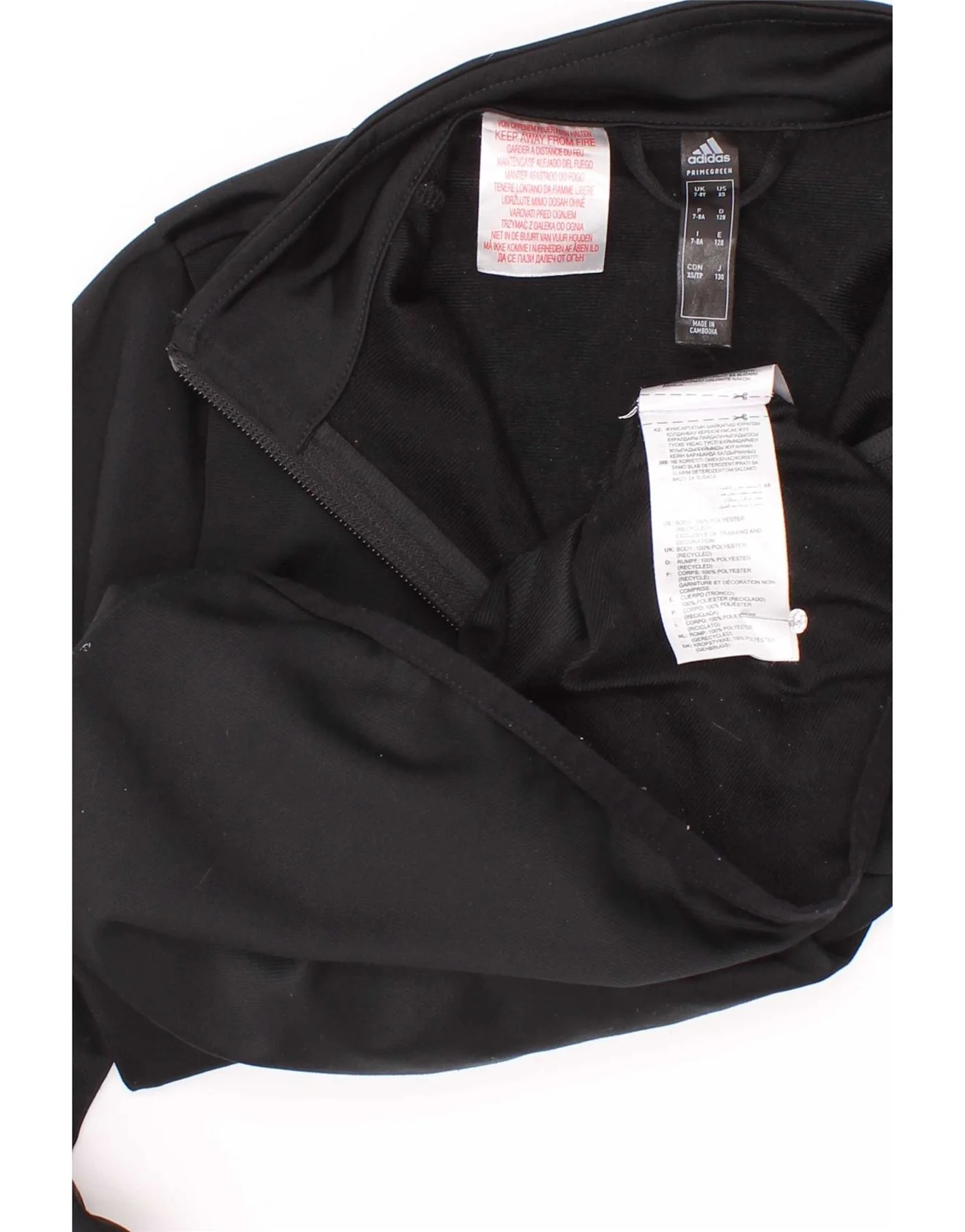 Adidas Boys Graphic Tracksuit Top Jacket 7-8 Years Black Polyester - Image 3