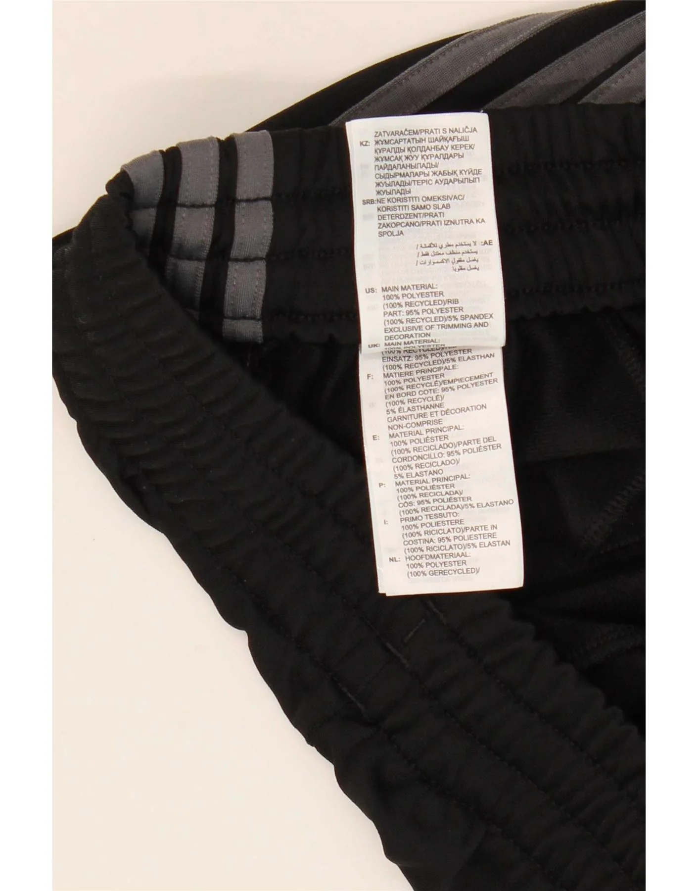 Adidas Boys Graphic Tracksuit Trousers Joggers 11-12 Years Black Polyester - Image 3