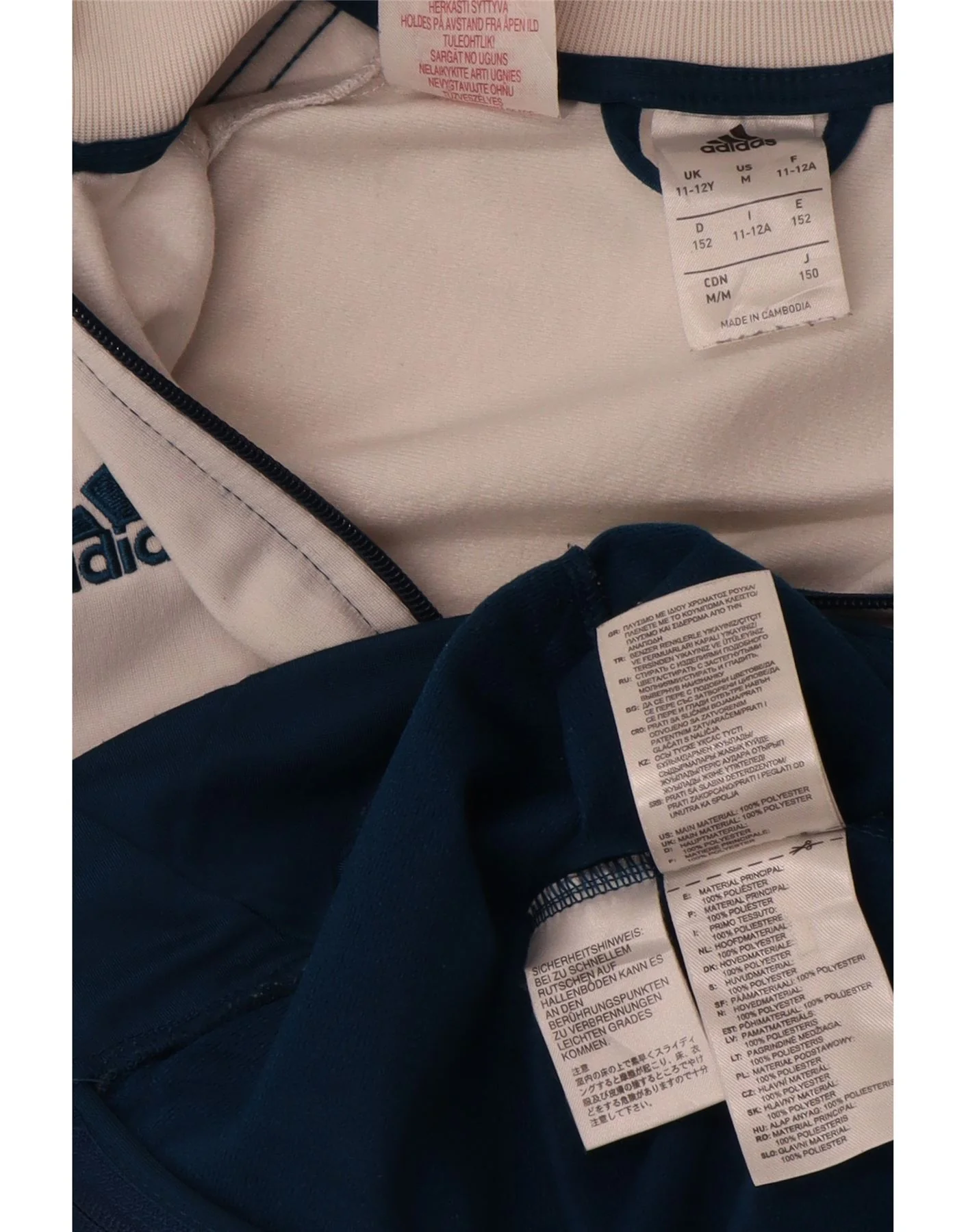 Adidas Boys Juventus Tracksuit Top Jacket 11-12 Years Blue Colourblock - Image 3