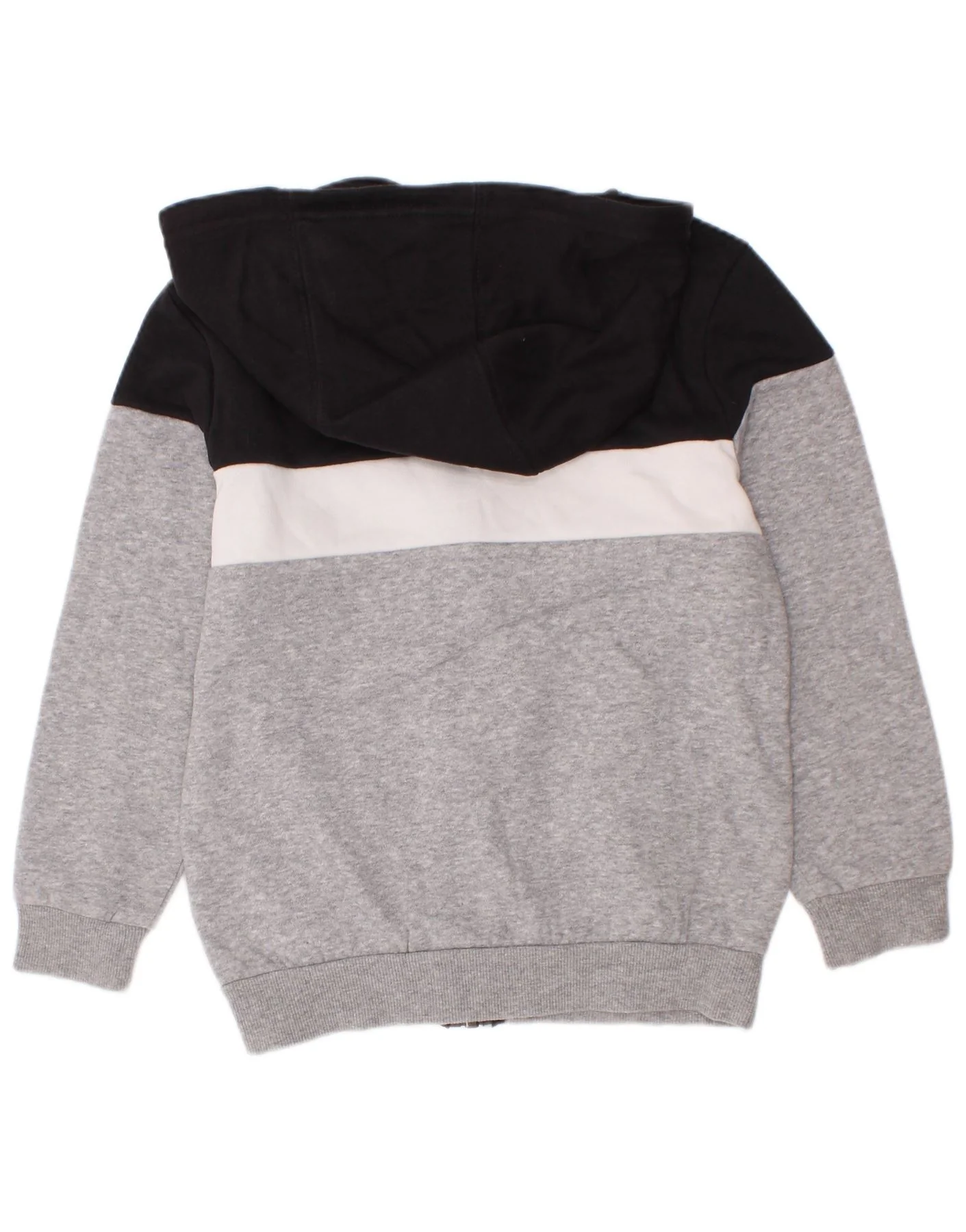 Adidas Boys Manchester United Zip Hoodie Sweater 6-7 Years Grey Colourblock - Image 2