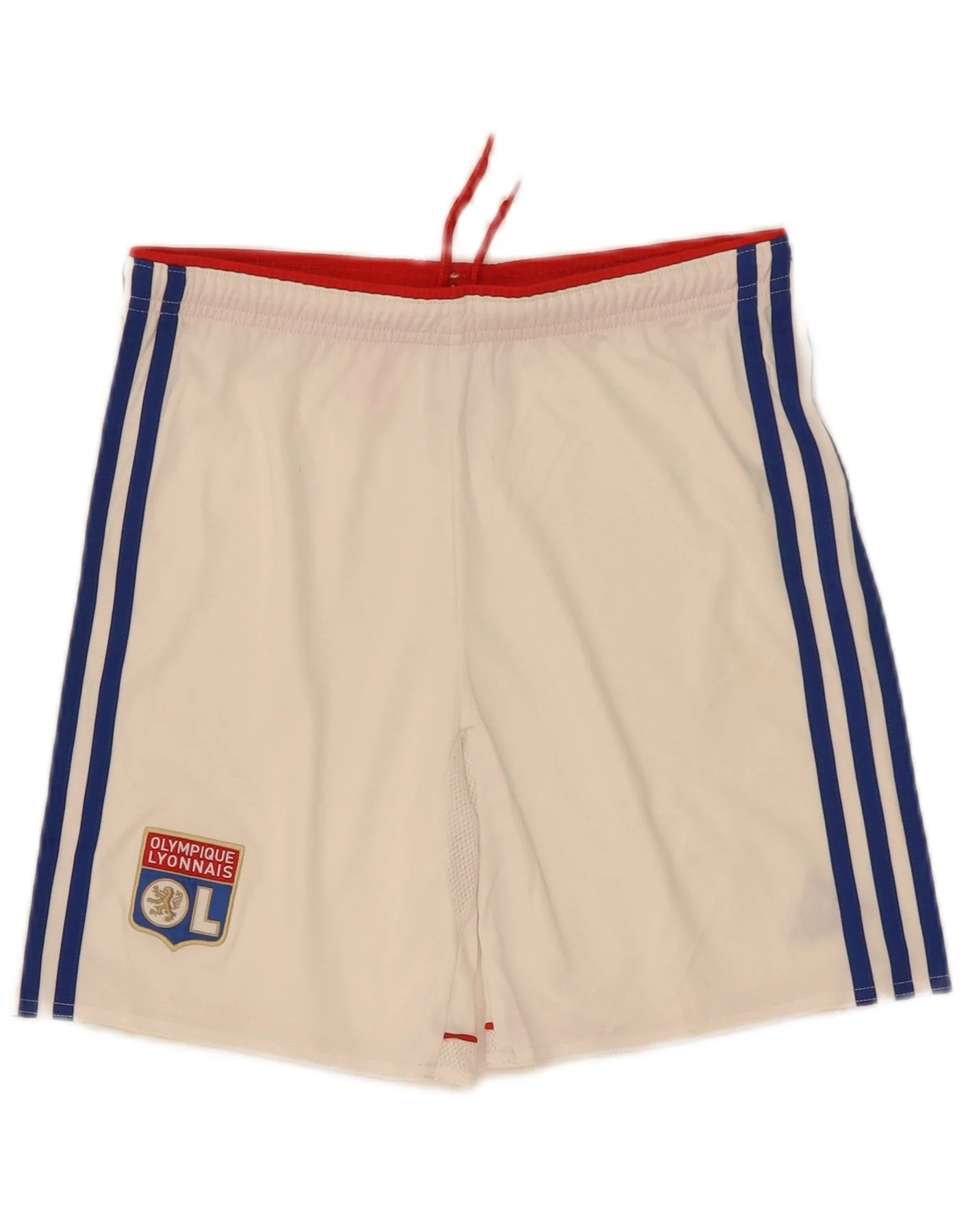 Adidas Boys Olympique Lyonnais Sport Shorts 11-12 Years White Polyester
