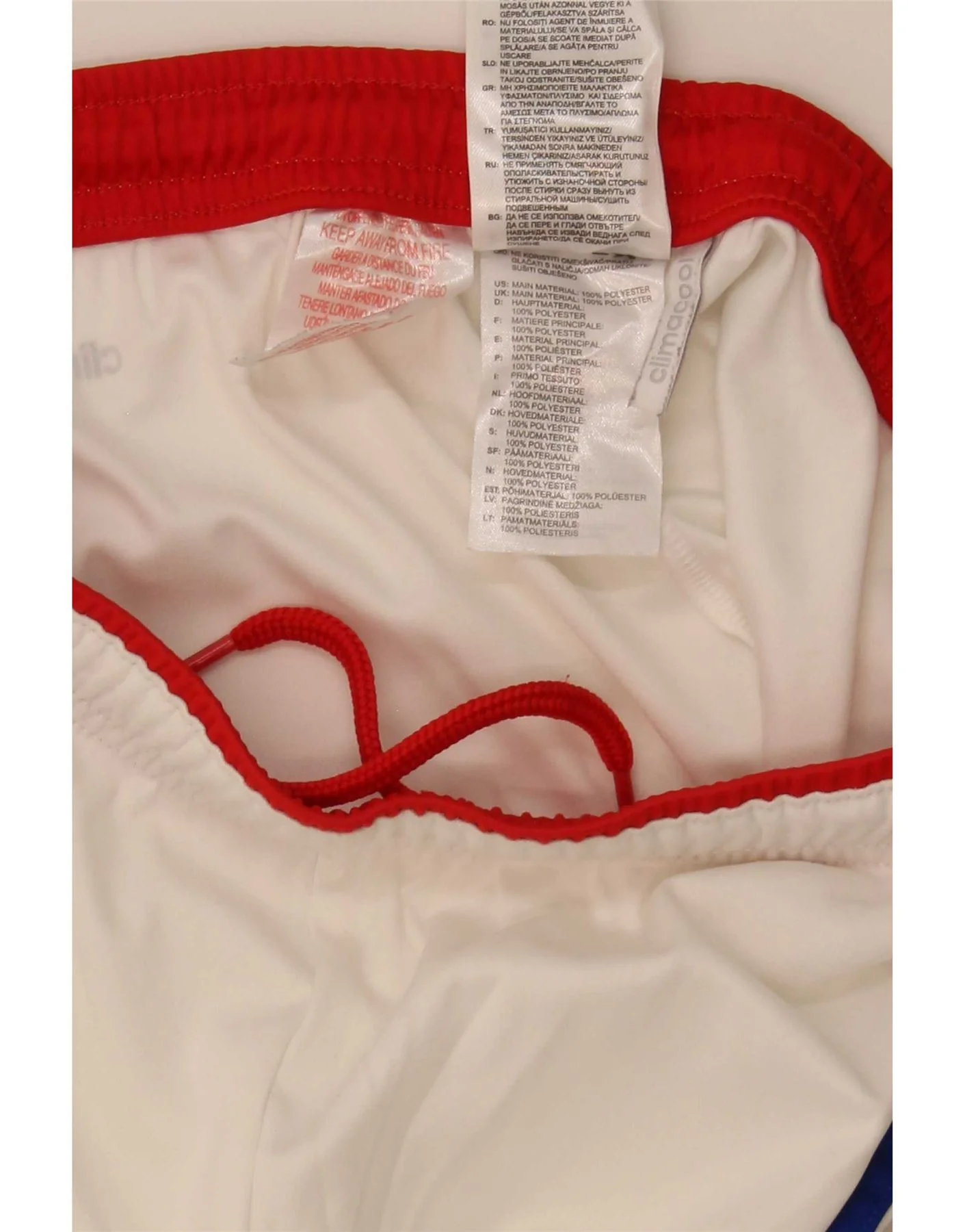 Adidas Boys Olympique Lyonnais Sport Shorts 11-12 Years White Polyester - Image 3