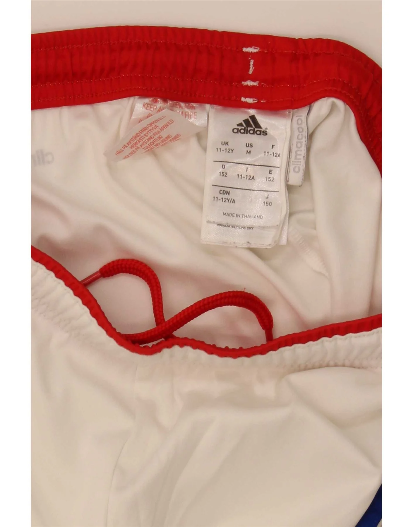 Adidas Boys Olympique Lyonnais Sport Shorts 11-12 Years White Polyester - Image 4