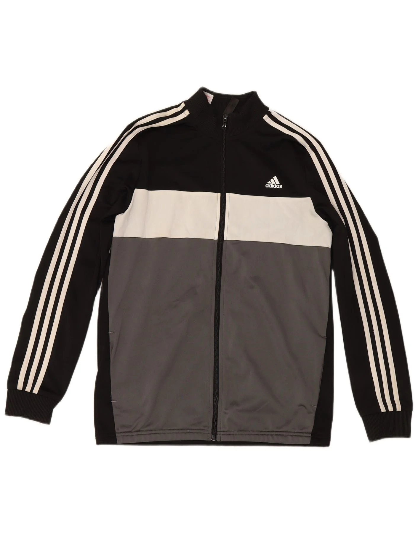 Adidas Boys Primegreen Tracksuit Top Jacket 15-16 Years Black Colourblock