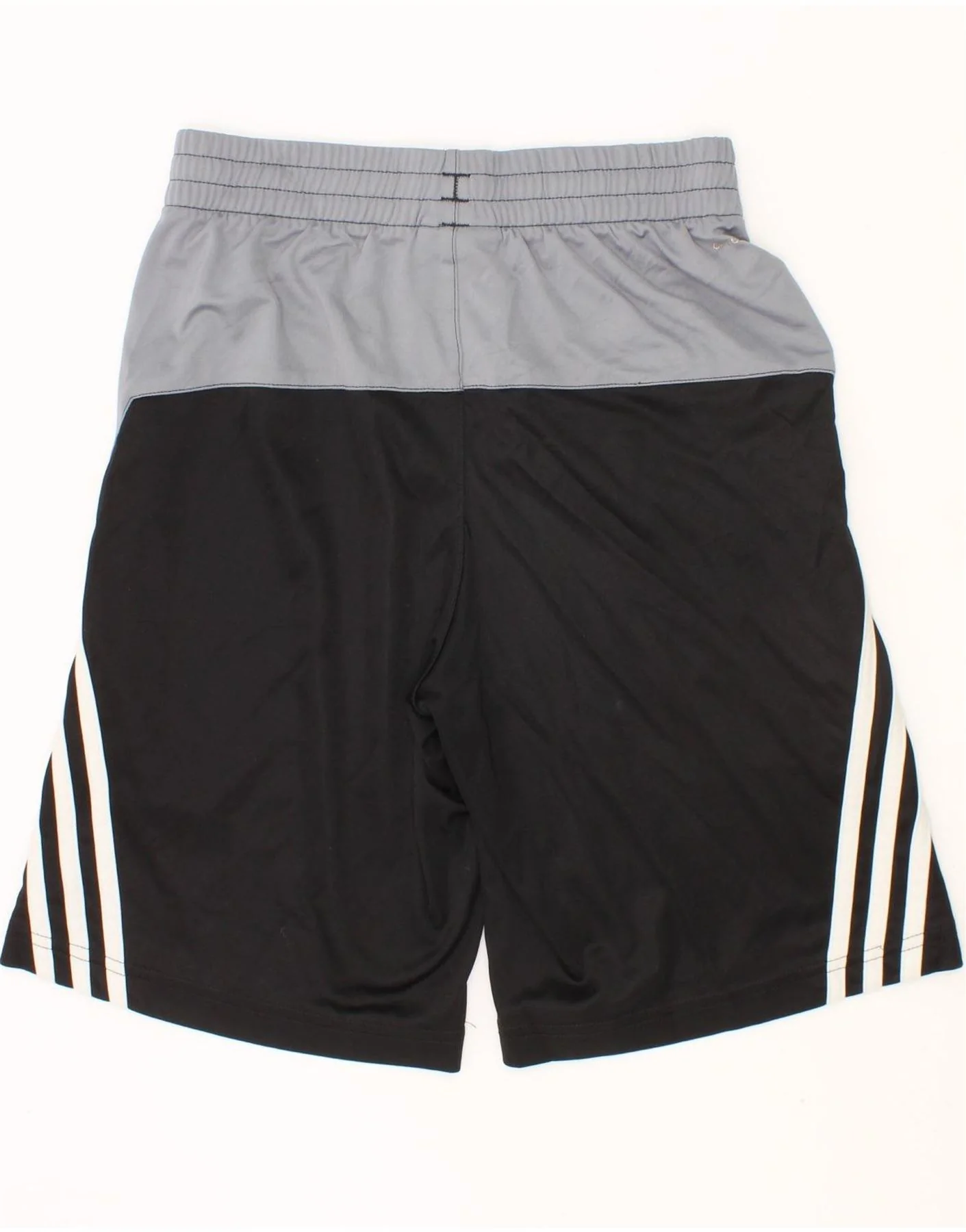 ADIDAS Boys Sport Shorts 7-8 Years Small Black Colourblock Polyester - Image 2