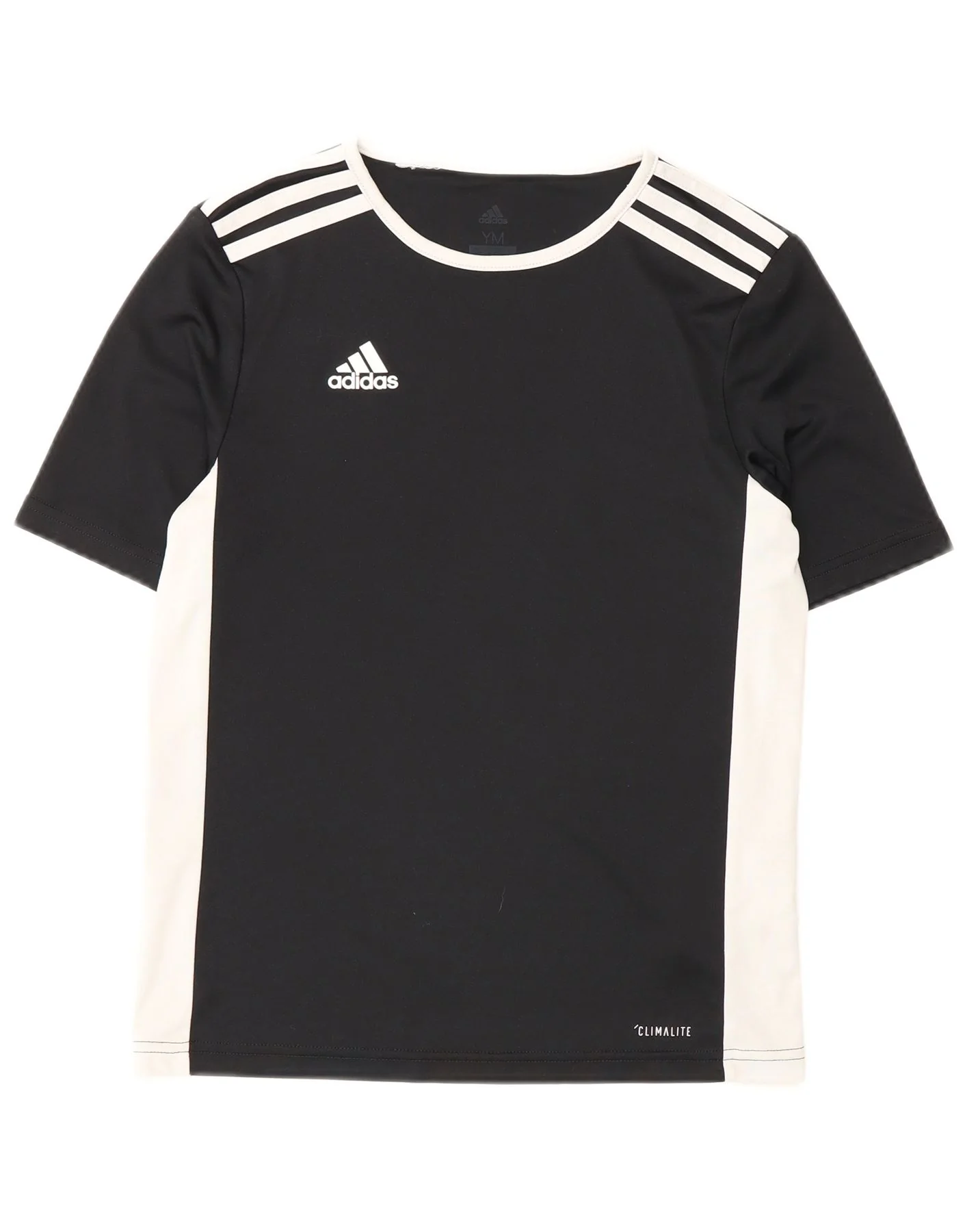 Adidas Boys T-Shirt Top 11-12 Years Medium Black Colourblock Polyester
