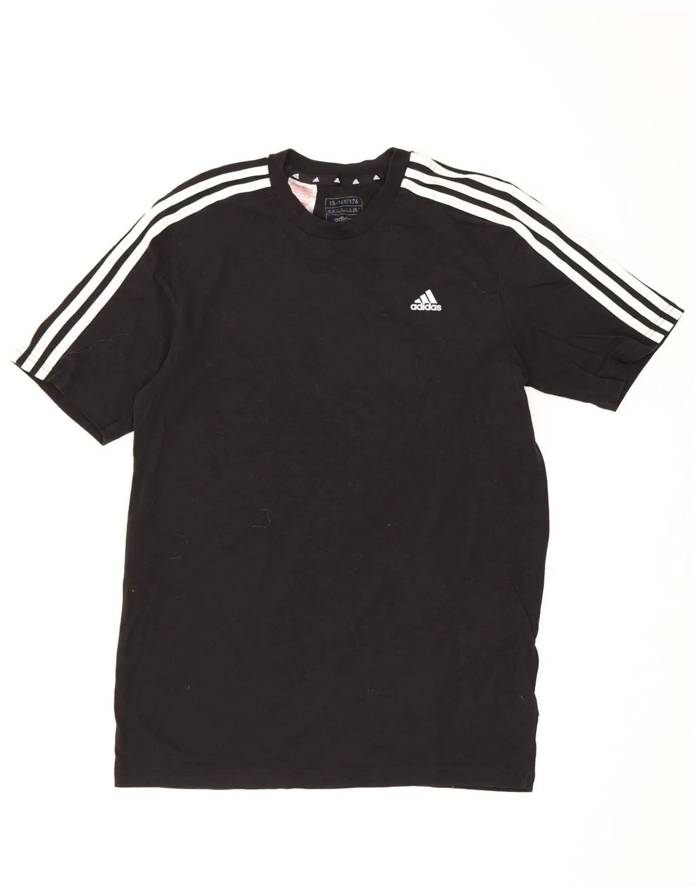 Adidas Boys T-Shirt Top 15-16 Years Black Cotton