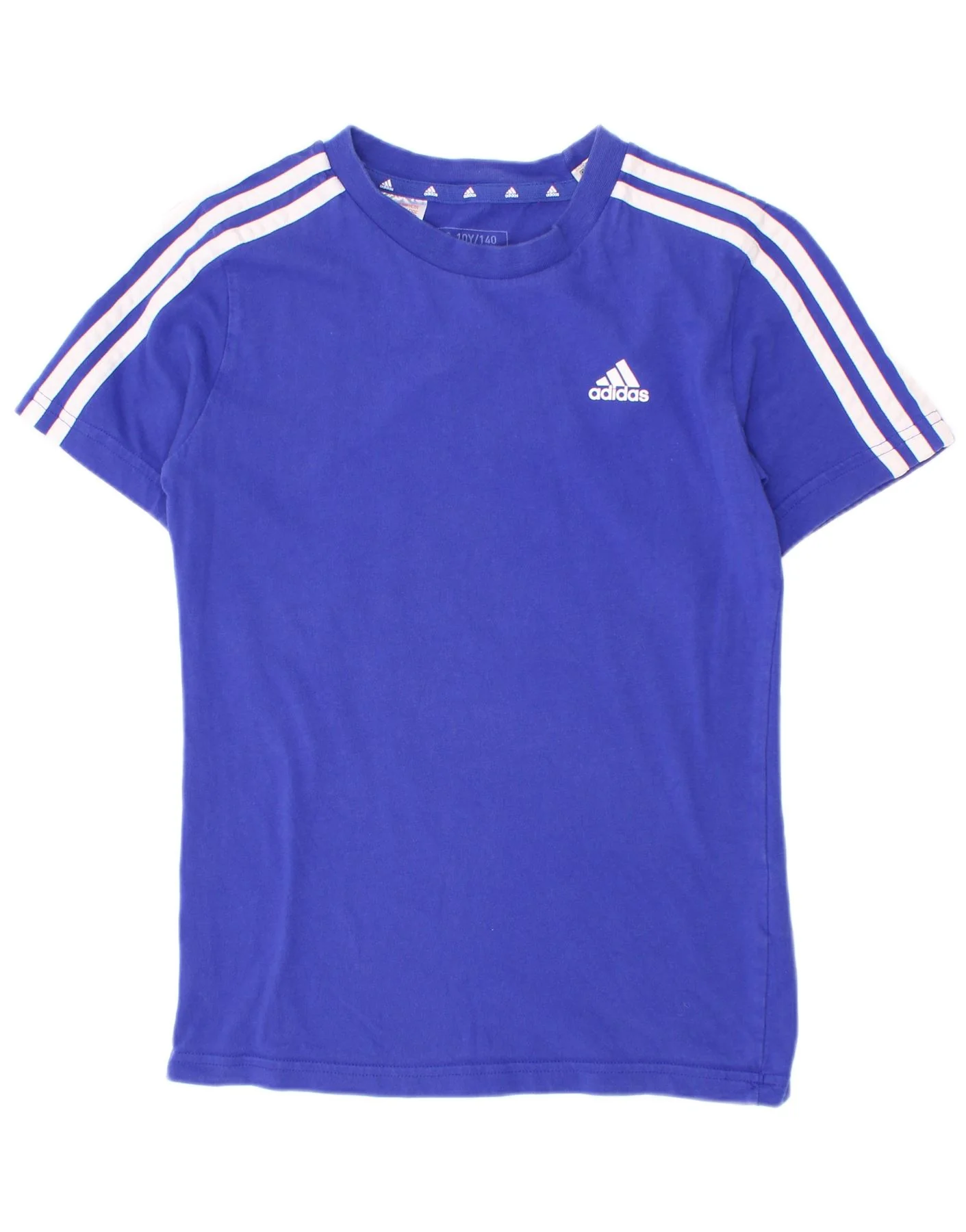 Adidas Boys T-Shirt Top 9-10 Years Blue Cotton