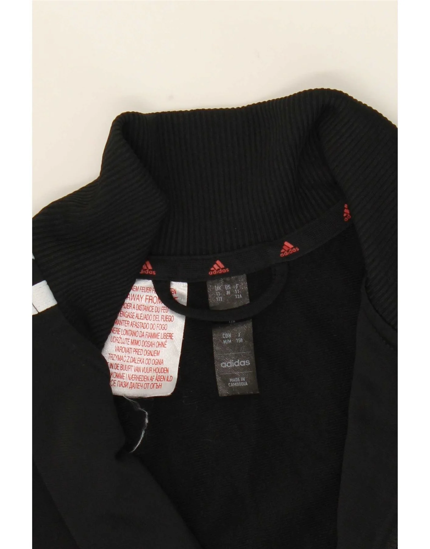 Adidas Boys Tracksuit Top Jacket 11-12 Years Black Colourblock - Image 3