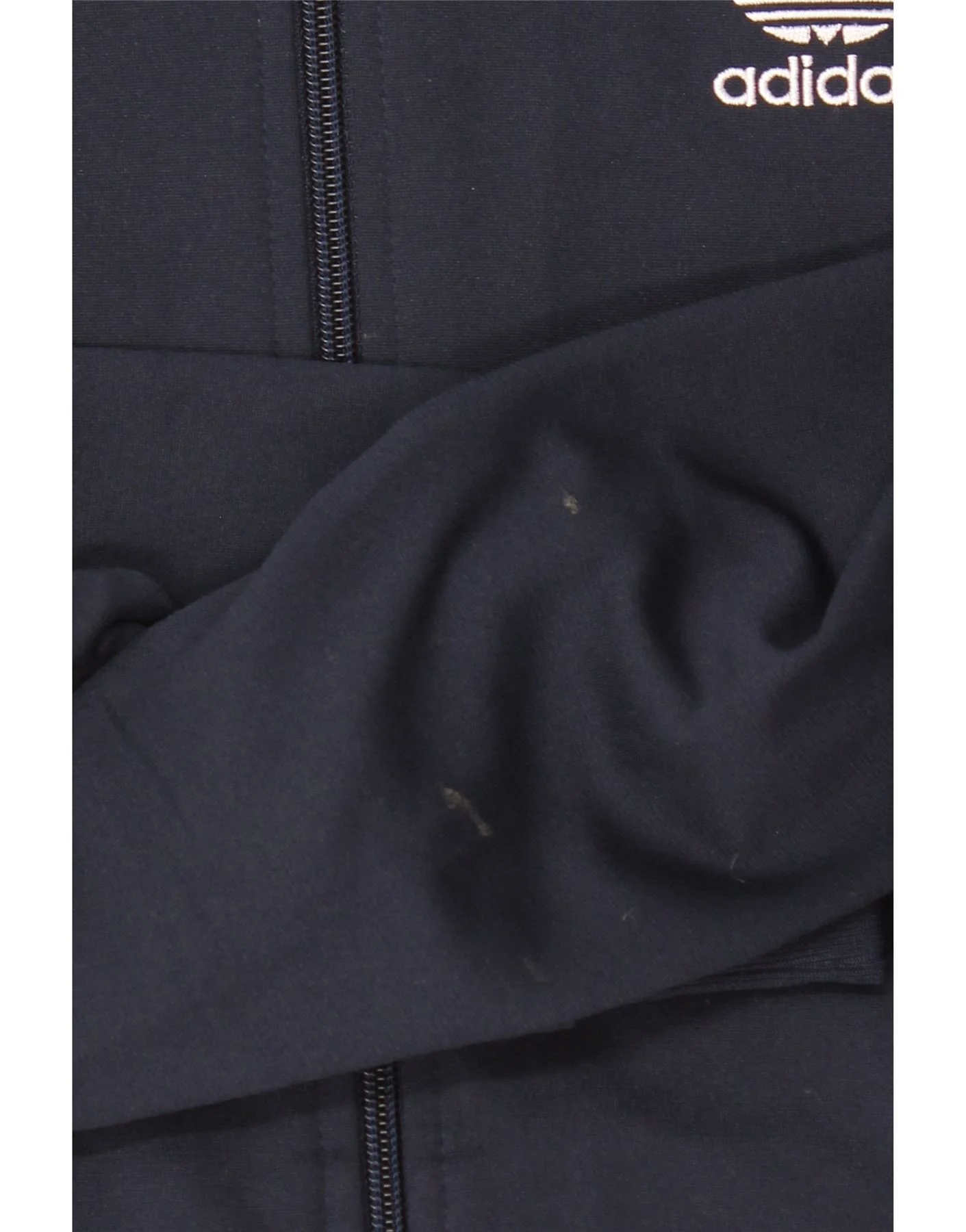 ADIDAS Boys Tracksuit Top Jacket 13-14 Years Navy Blue Colourblock - Image 3