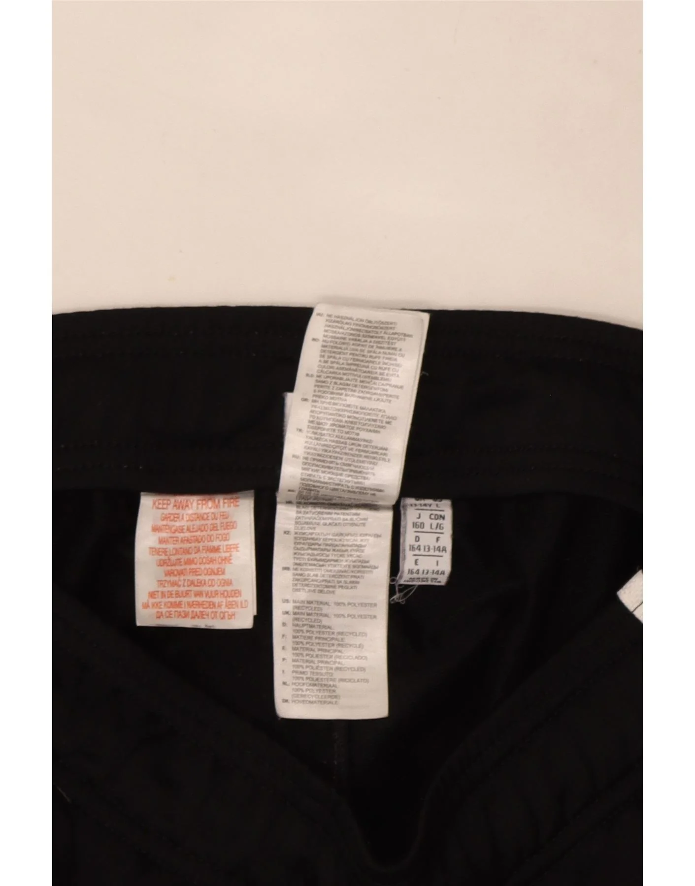 Adidas Boys Tracksuit Trousers Joggers 13-14 Years Black Polyester - Image 3