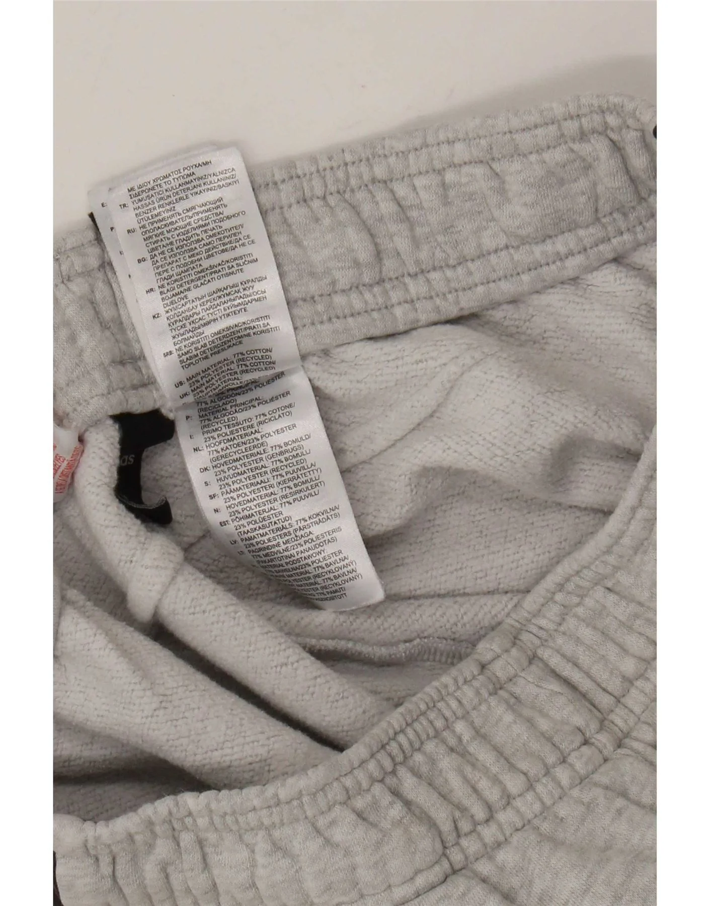 Adidas Boys Tracksuit Trousers Joggers 13-14 Years Grey Flecked Cotton - Image 3