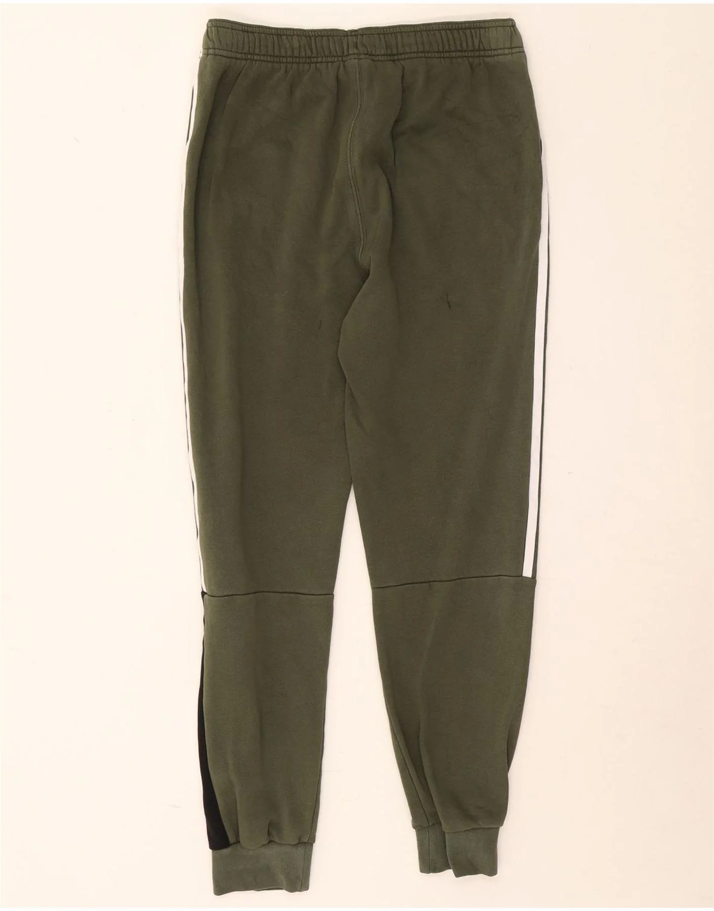 Adidas Boys Tracksuit Trousers Joggers 13-14 Years Khaki Colourblock - Image 2