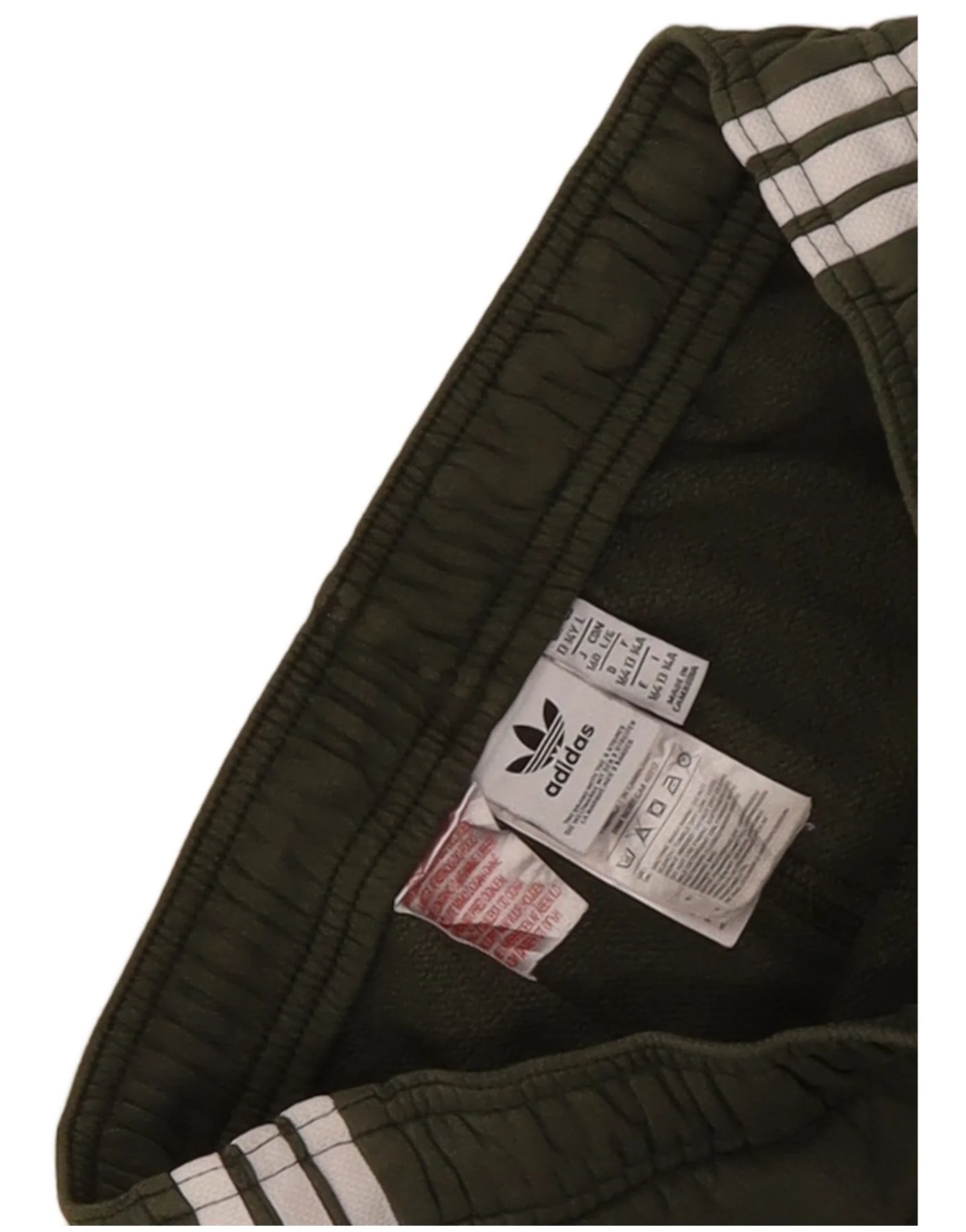 Adidas Boys Tracksuit Trousers Joggers 13-14 Years Khaki Colourblock - Image 5